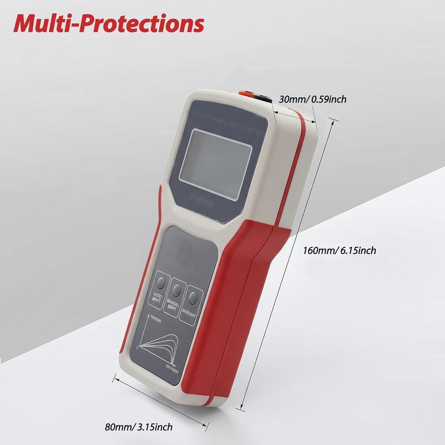 Professional Solar Panel Tester with Auto/Manual MPPT – Large LCD, 800W Max