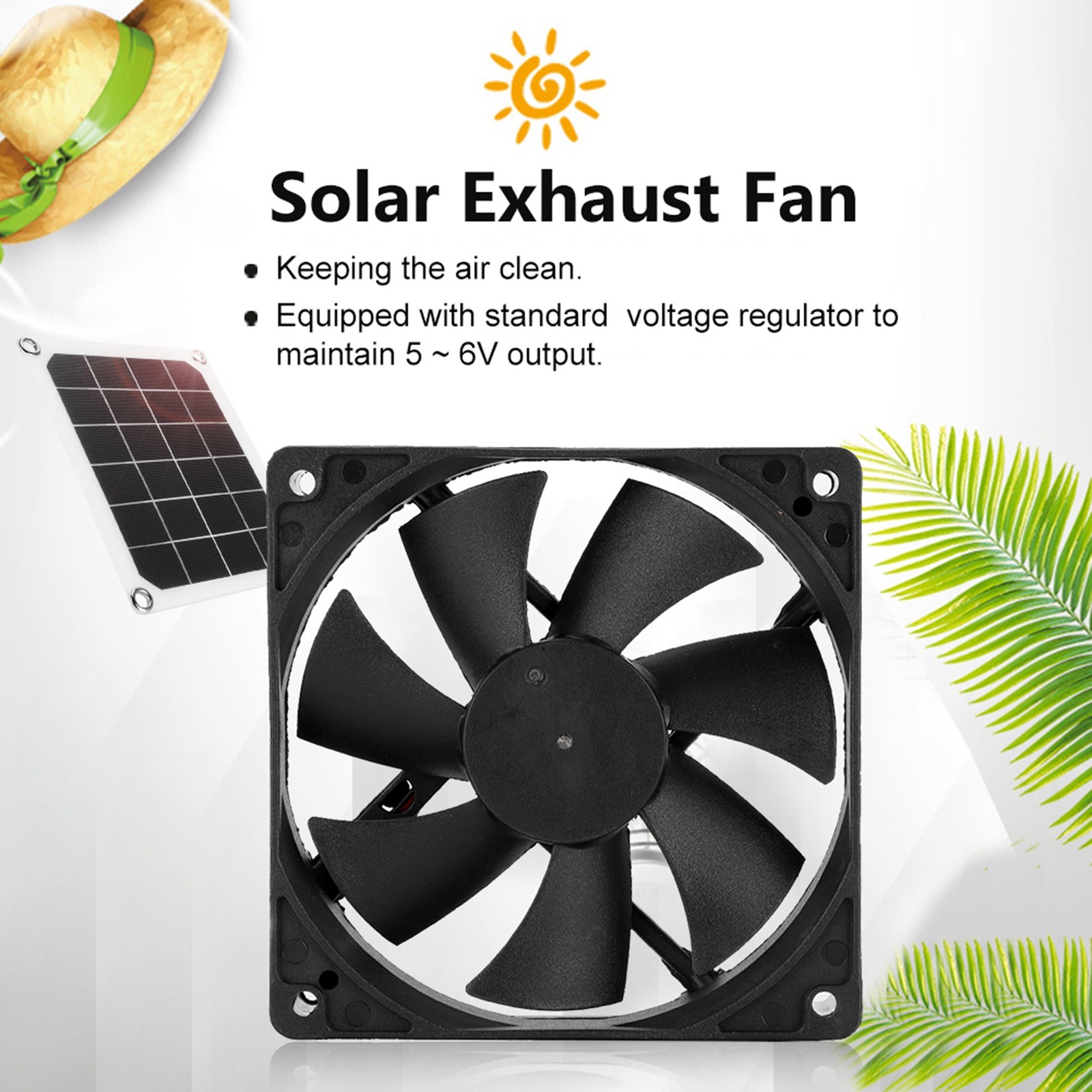 10W Solar Powered Fan Kit Solar Panel Waterproof DC Exhaust Fan For Chicken Coop