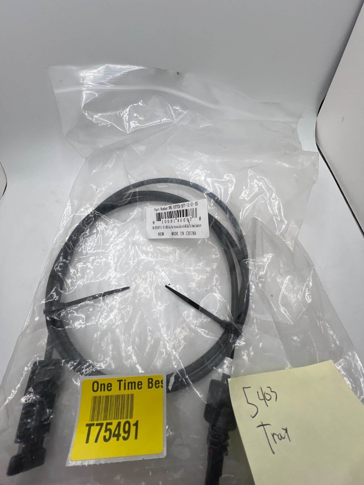 Renogy 5FT 12AWG Panel Connectors Solar Male To Female Connectors Black