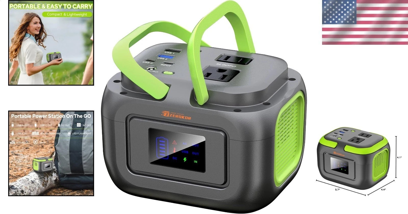 Compact 120W Power Station Solar Backup Battery Generator Lightweight