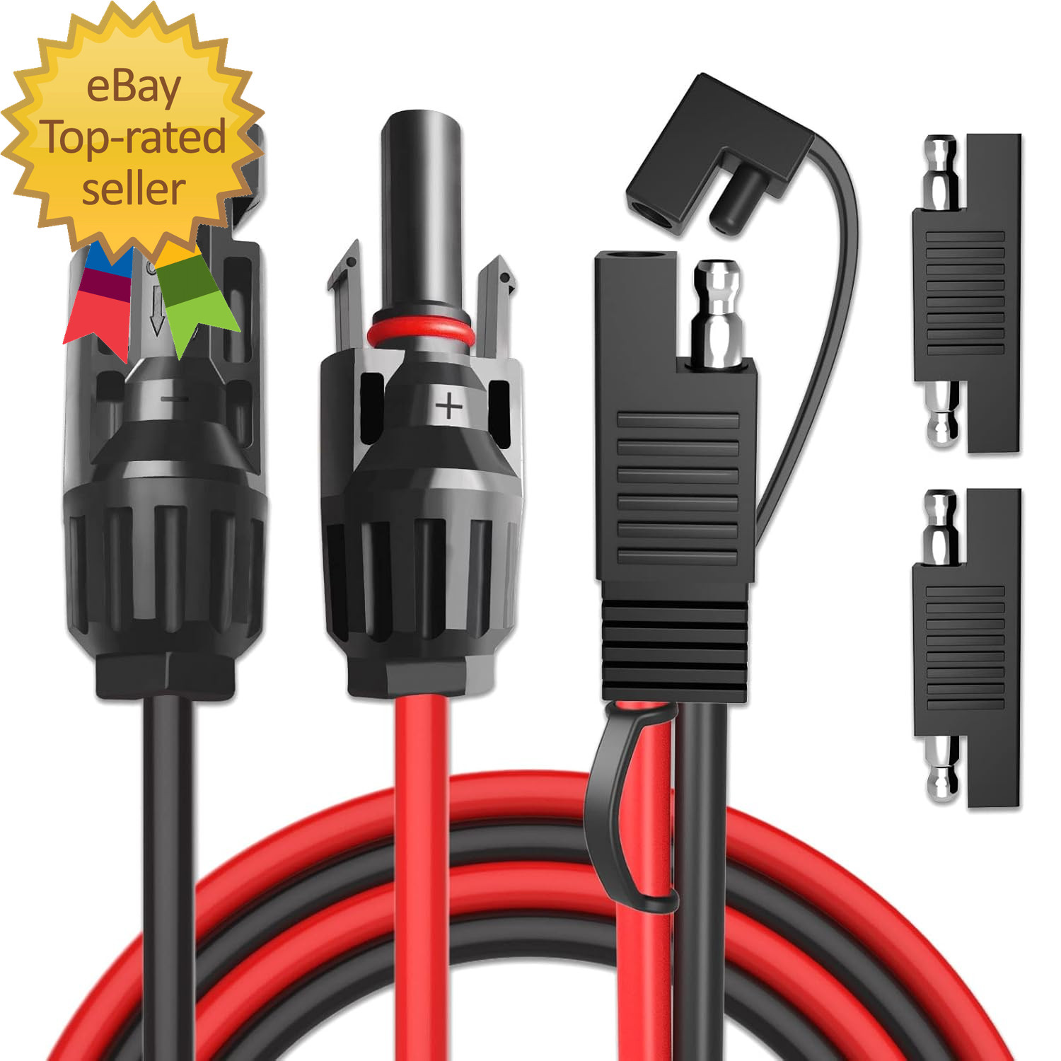 Solar Panel Connectors to SAE Adapter Cable 10AWG Solar to SAE PV Extension Wire