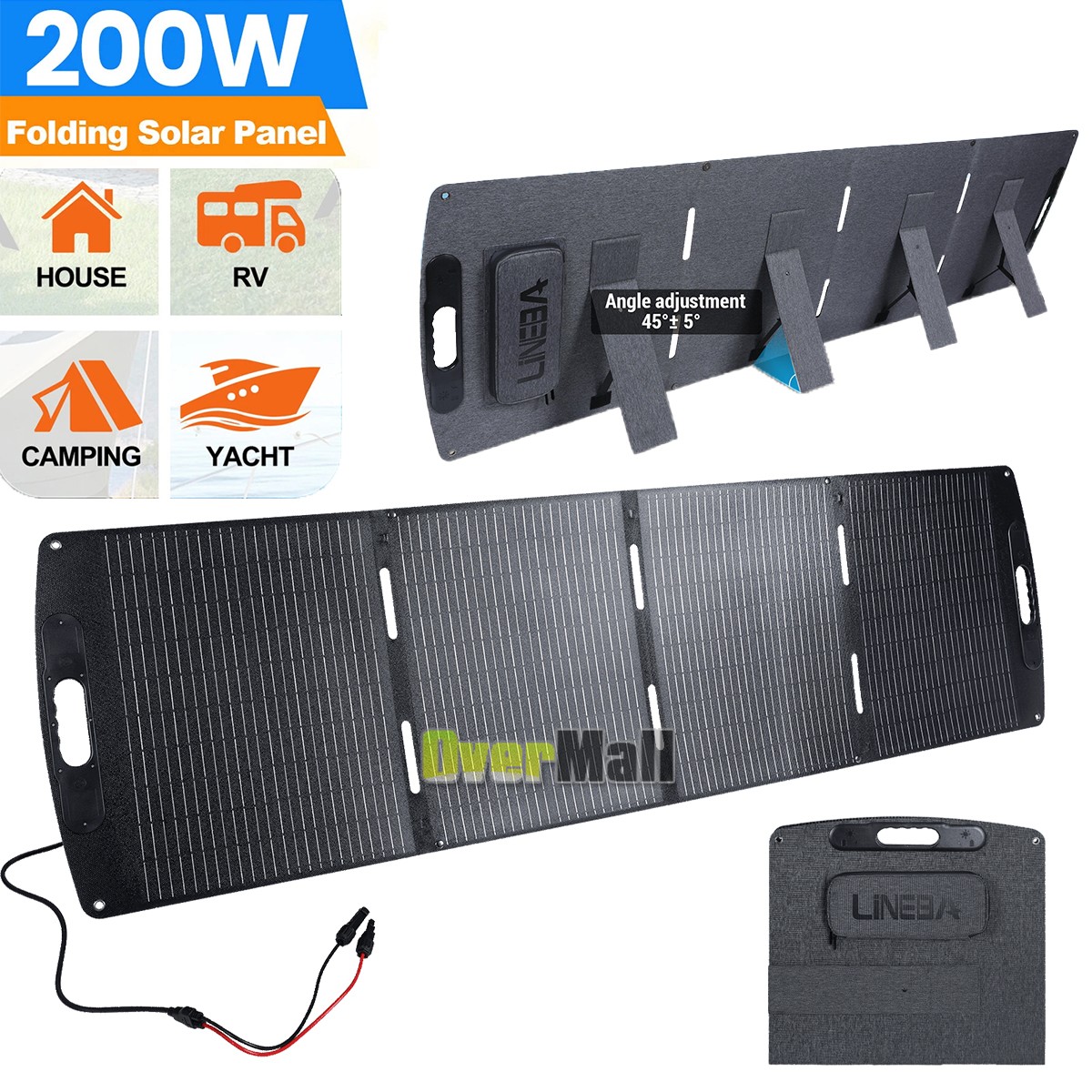 100W~200W 22V Portable Foldable Solar Panel for Camping Charger Power Station RV