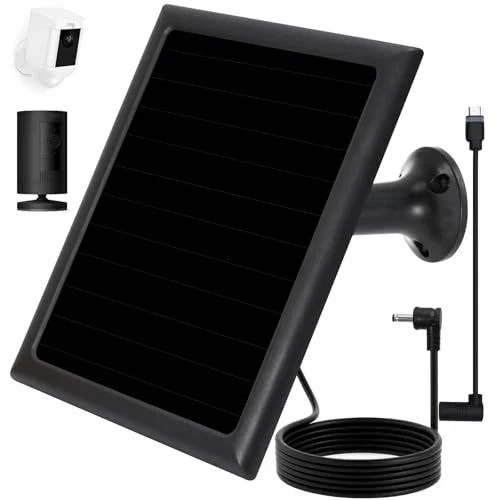 Solar Panel Charger for Ring Camera, Compatible with Ri ng Stick Up Cam