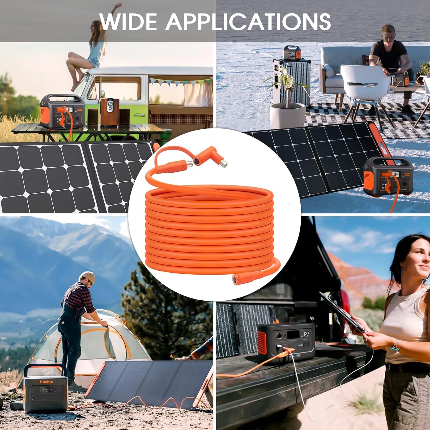 Solar Panel Extension Cable Compatible with Jackery 35FT, Orange