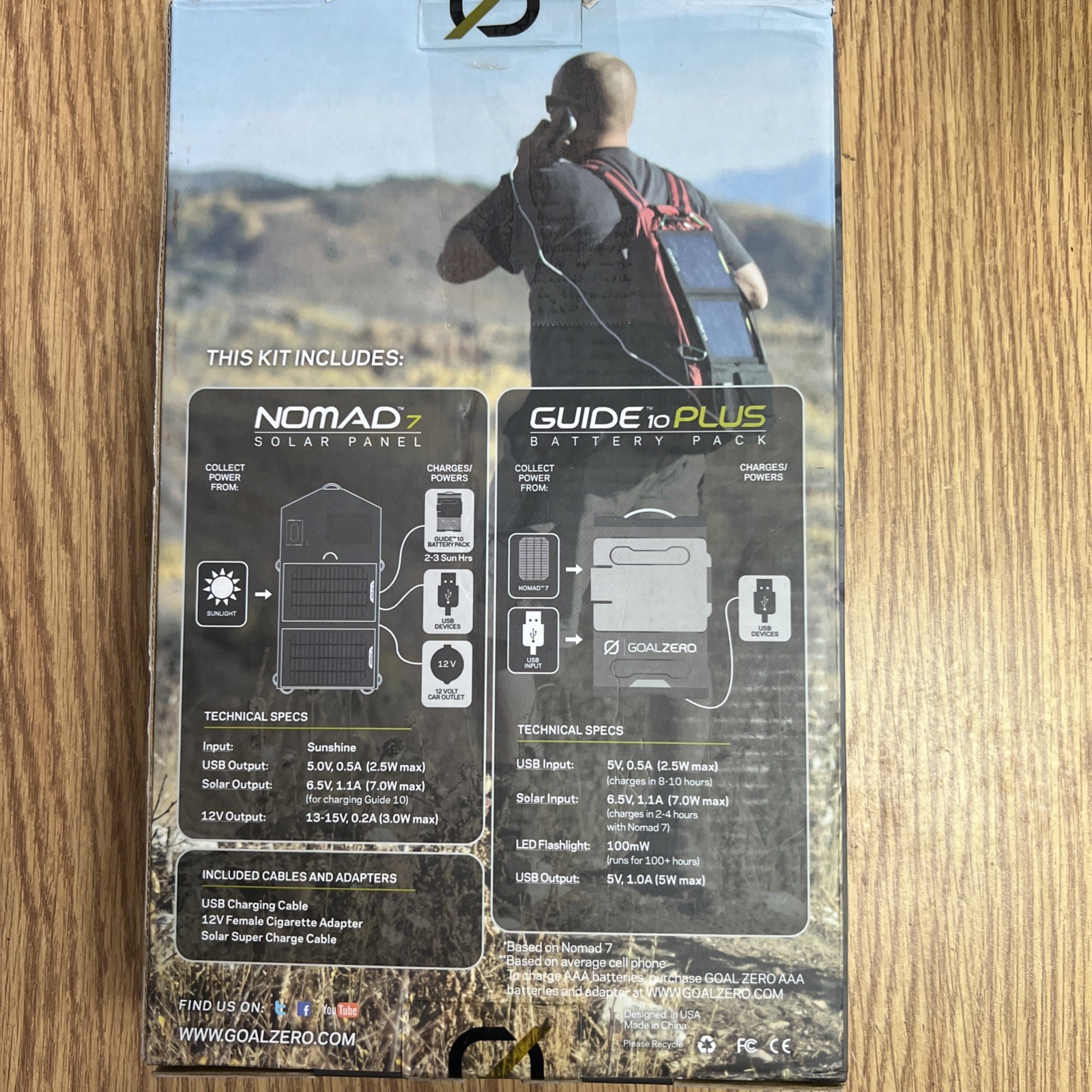 Goal Zero Guide 10 Plus Solar Charging Kit Recharger + Solar Panel NEW SEALED🔵