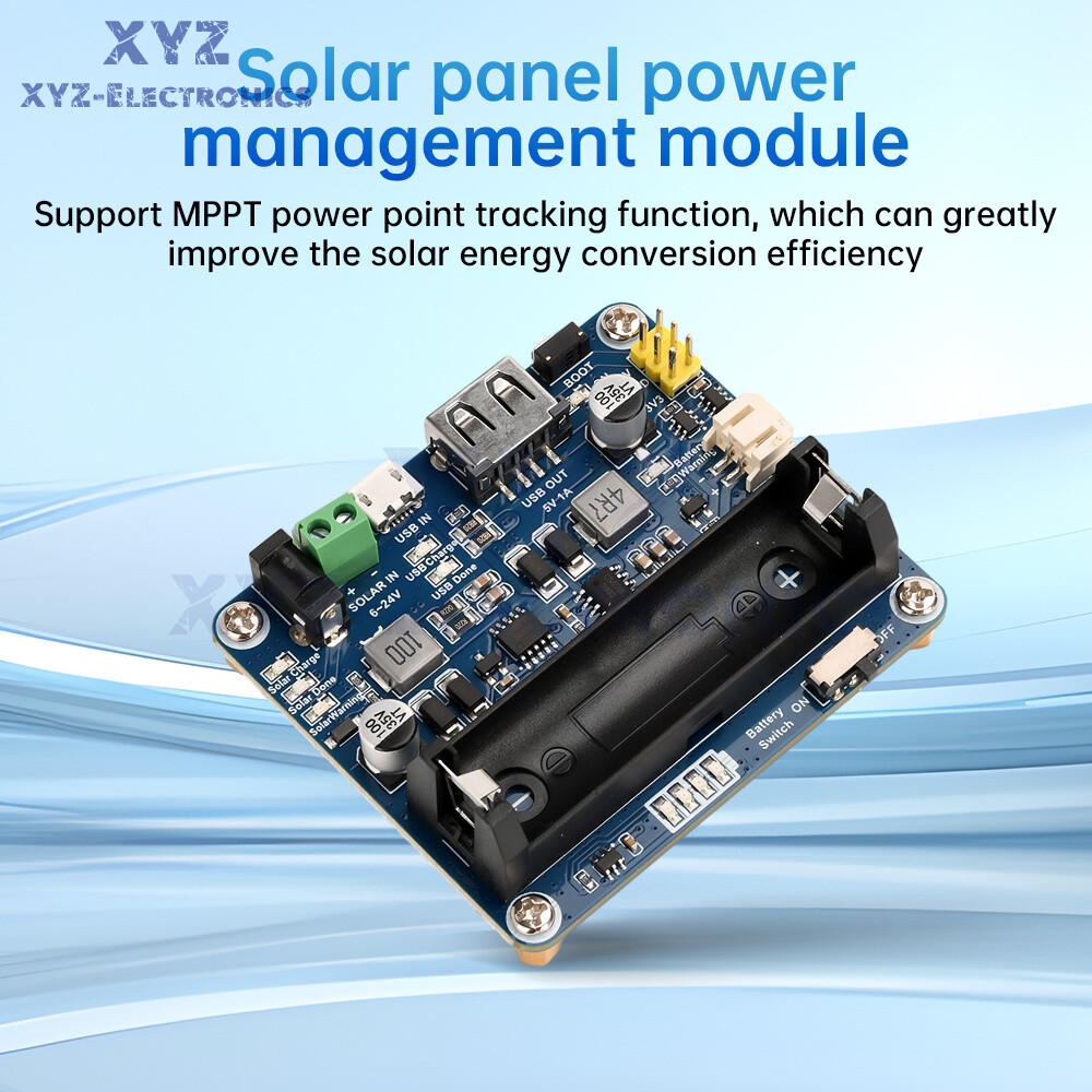 Power Manager Module for 6V~24V Solar Panel Support MPPT USB Battery Charging