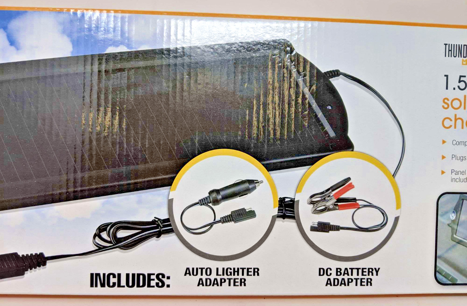 Thunderbolt Solar 1.5 Watt Solar Battery Charger New In Box