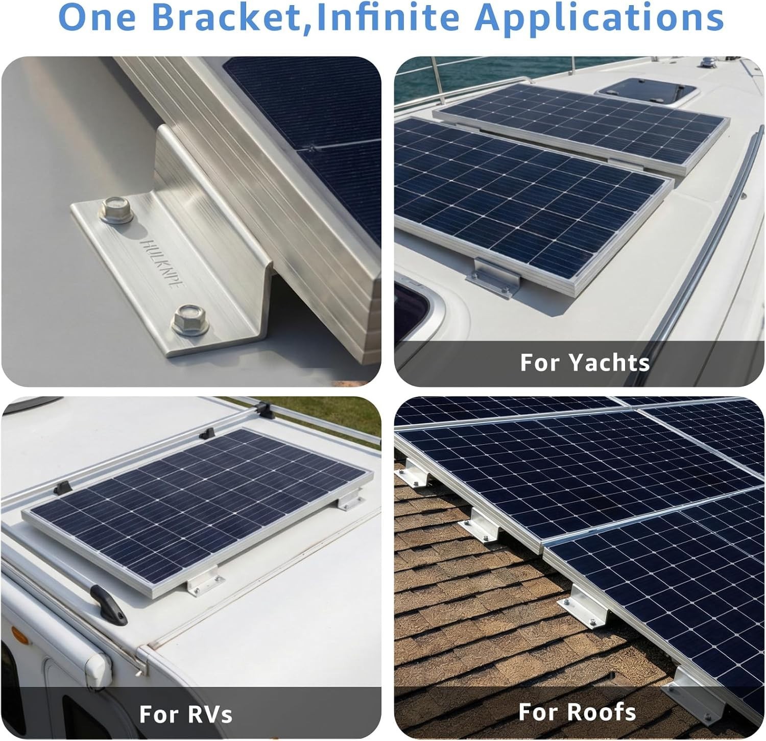 Multi-Slot Aluminum Z Brackets for Solar Panel Hold Down