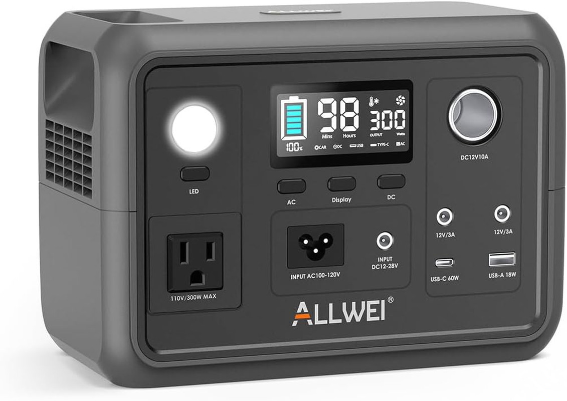 300W Portable Power Station (Peak 600W) 256Wh LiFePO4 Solar Generator 6-Port Bac