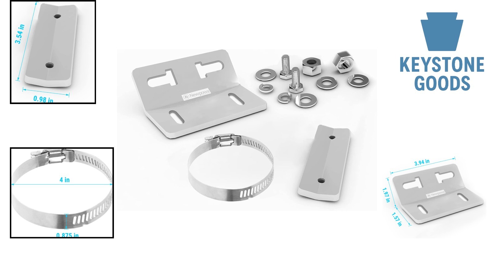 Heavy-Duty Aluminum Solar Panel Wall & Pole Mount Bracket Kit