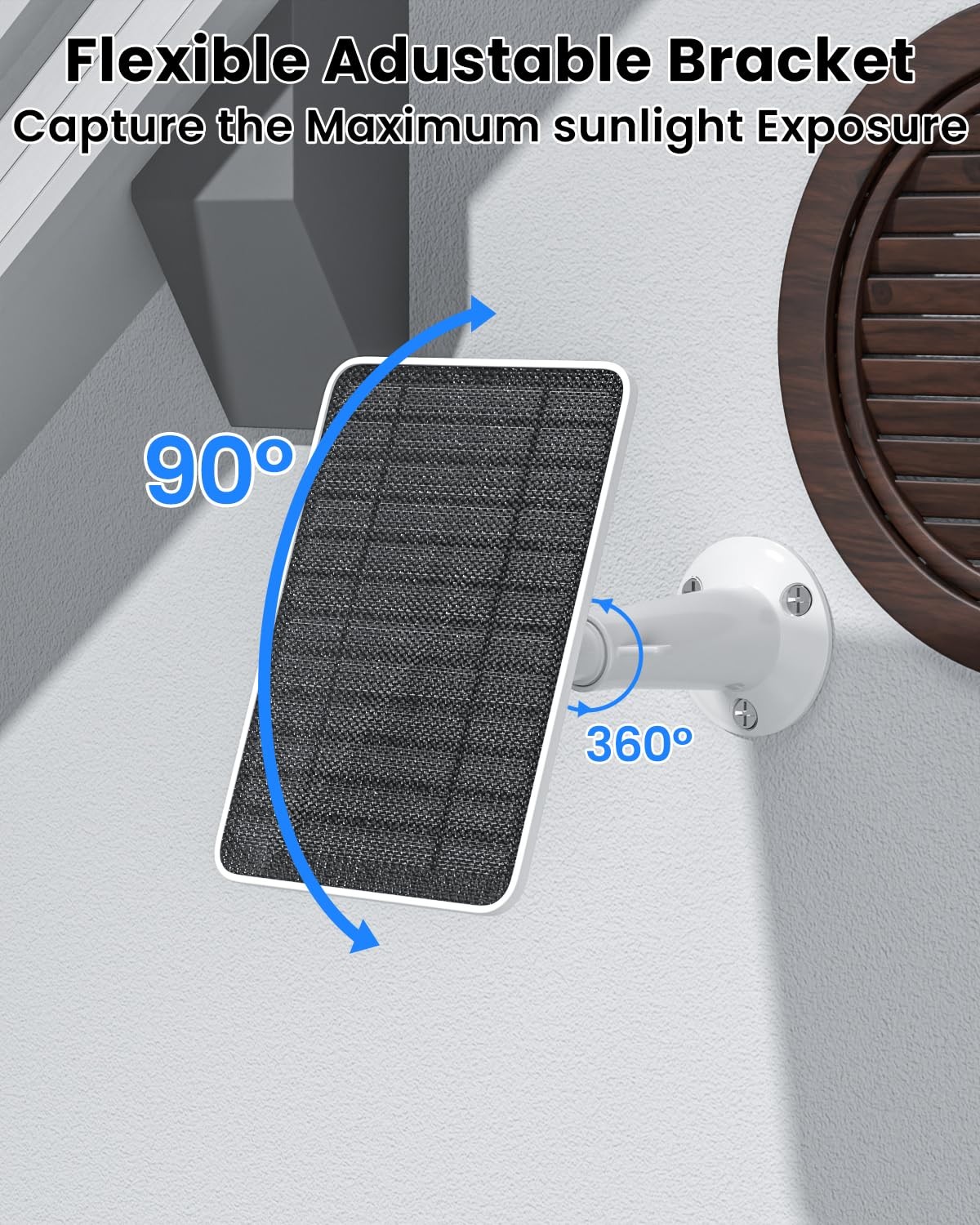 5W Solar Panel Charger Compatible with Arlo Essential 2K Outdoor Camera(2nd G…