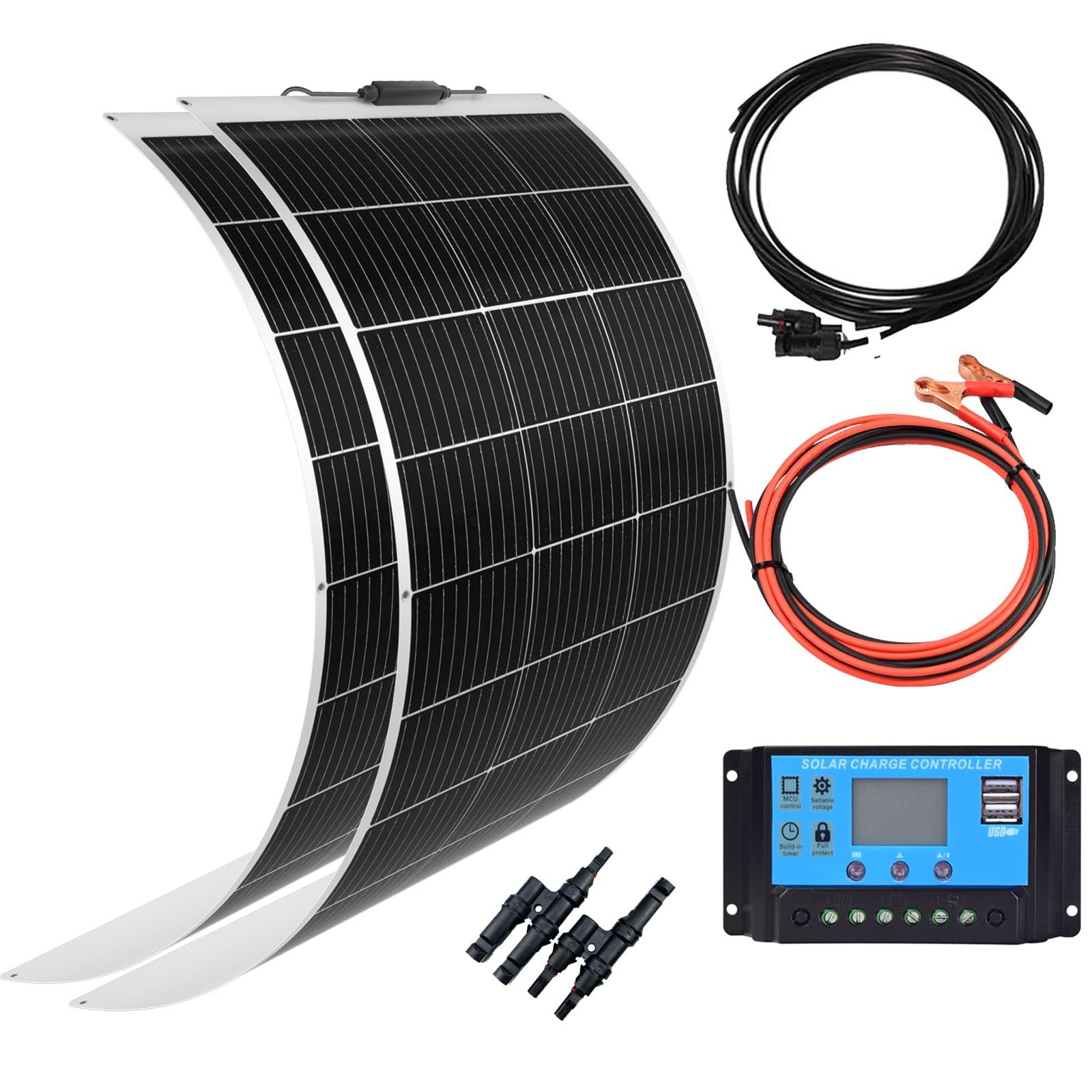 XINPUGUANG Solar Panel 12V 200W System Kit 100W Flexible Solar Panel