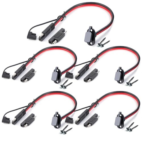 5 PCS SAE Quick Connector Harness, 1 FT – 10 AWG 5 pack (1 FT/30 cm-10 AWG)