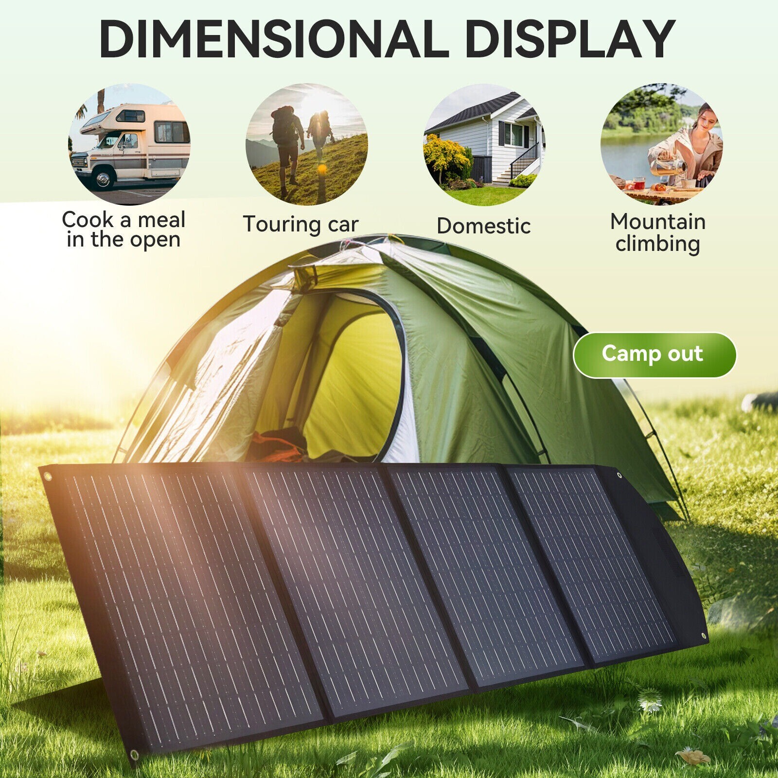 160W 220W 400W Foldable Portable Solar Panel Kit for Power Station Home RV Camp