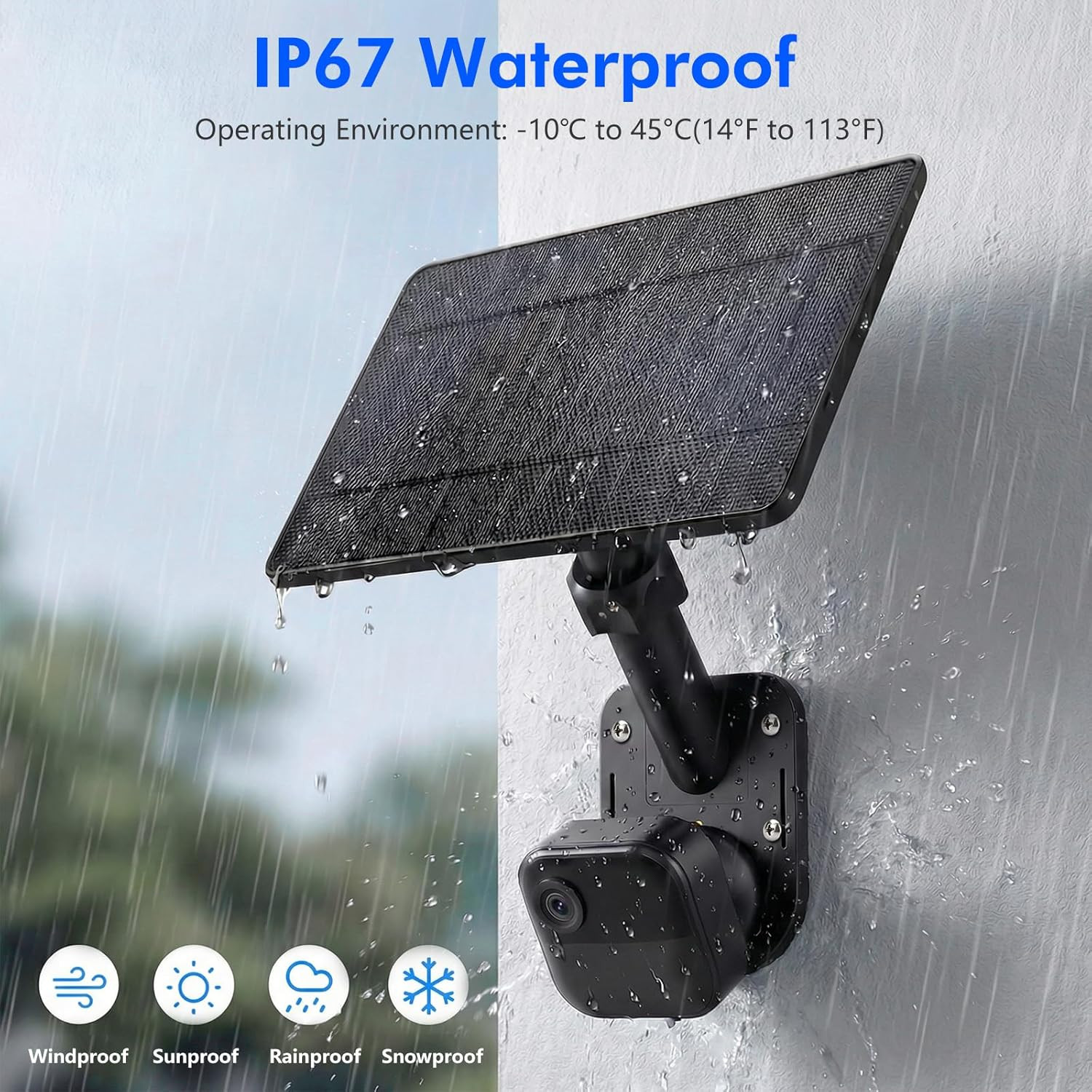 6W Solar Panel Charging Mount Compatible with Blink Outdoor 4 (4Th Gen)/2K+/Outd