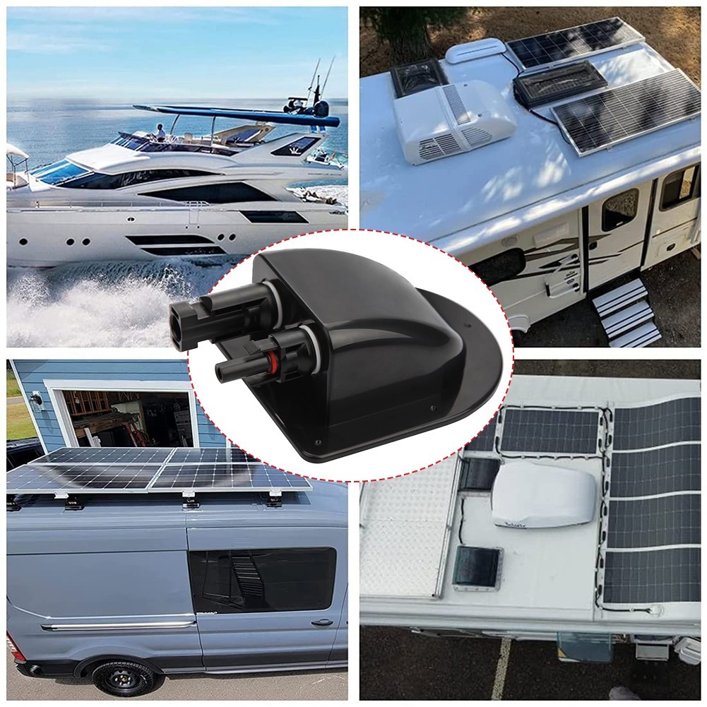 RV Solar Connection Box Safety Solar 12 X 9.5 X 4cm Black High Quality