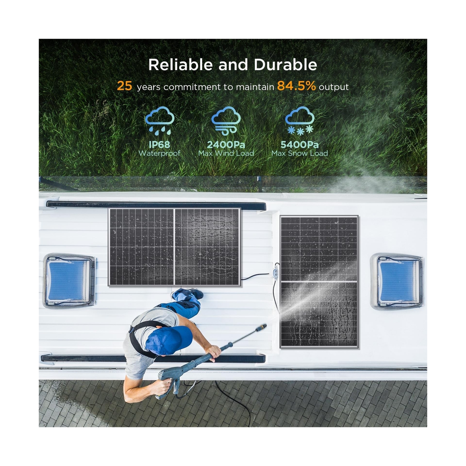N-Type 16BB 400W Bifacial Solar Panel, 2Pcs 200 Watt Solar Panel 12/24V, 25% …
