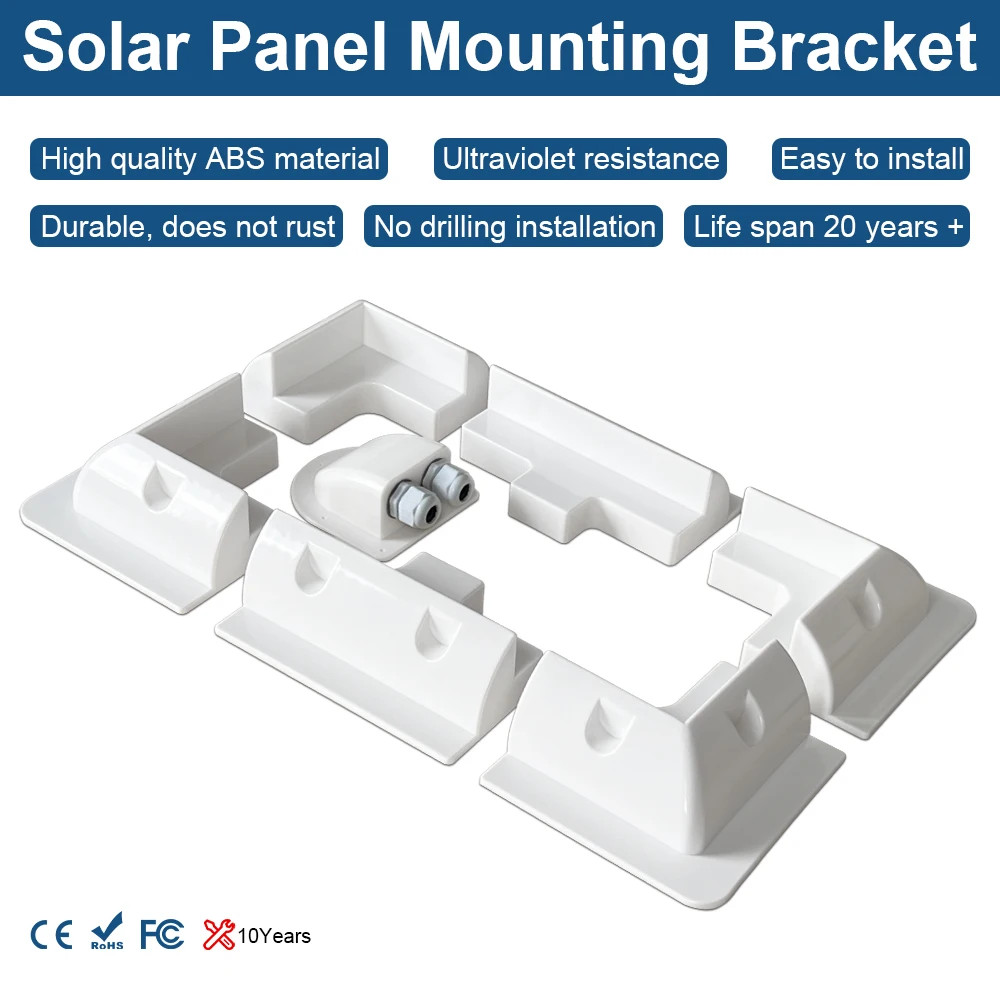 Caravan Solar Panel Mounting Bracket Kits with IP68 Car Cable Junction Box ABS F