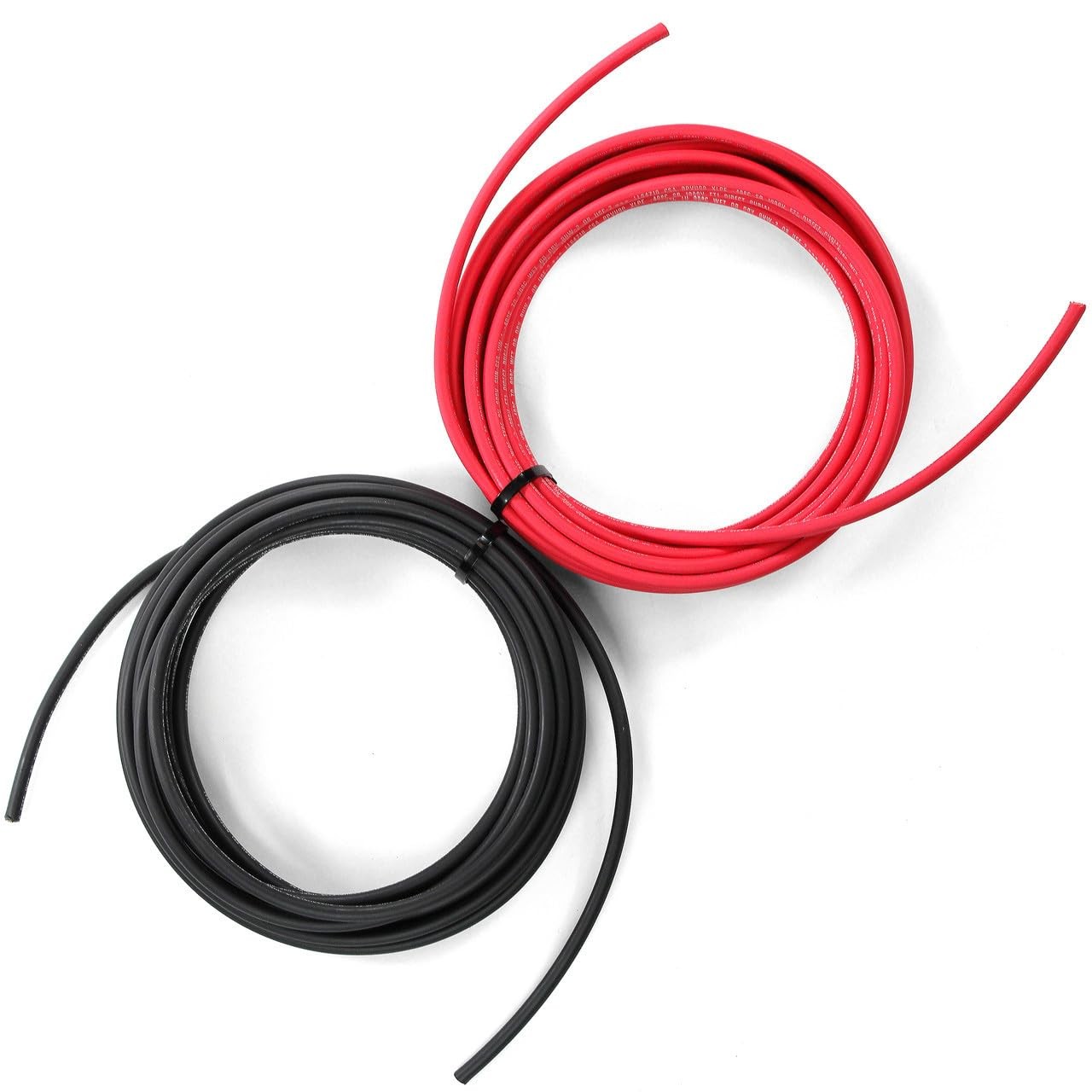 10 AWG USA Made Bare Copper Solar PV Wire, 6 Ft Black + Red, Copper Wire Gauge