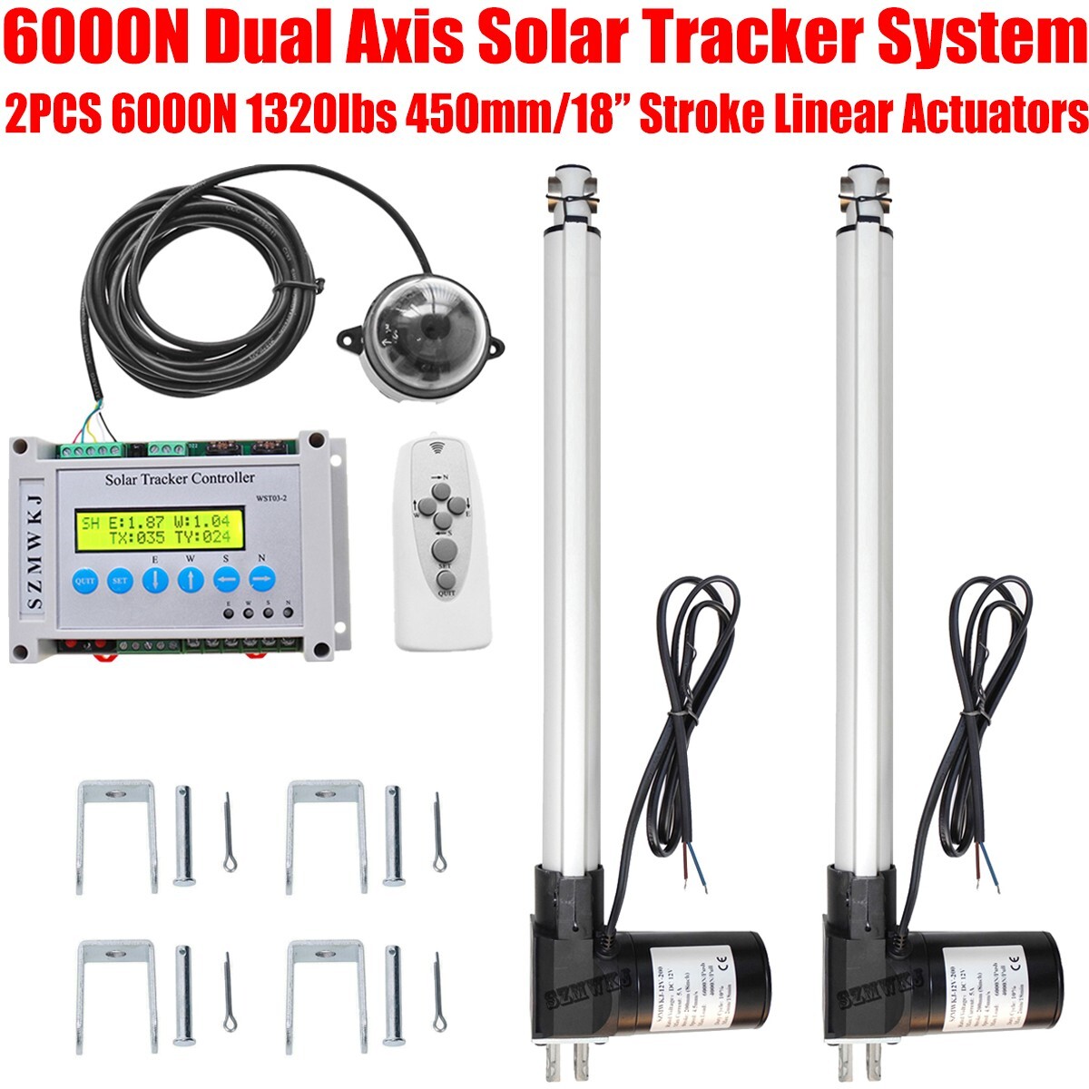 US Heavy Duty 250mm 10″ Stroke Ultra-quiet 1200N DC Linear Actuator for Auto Car