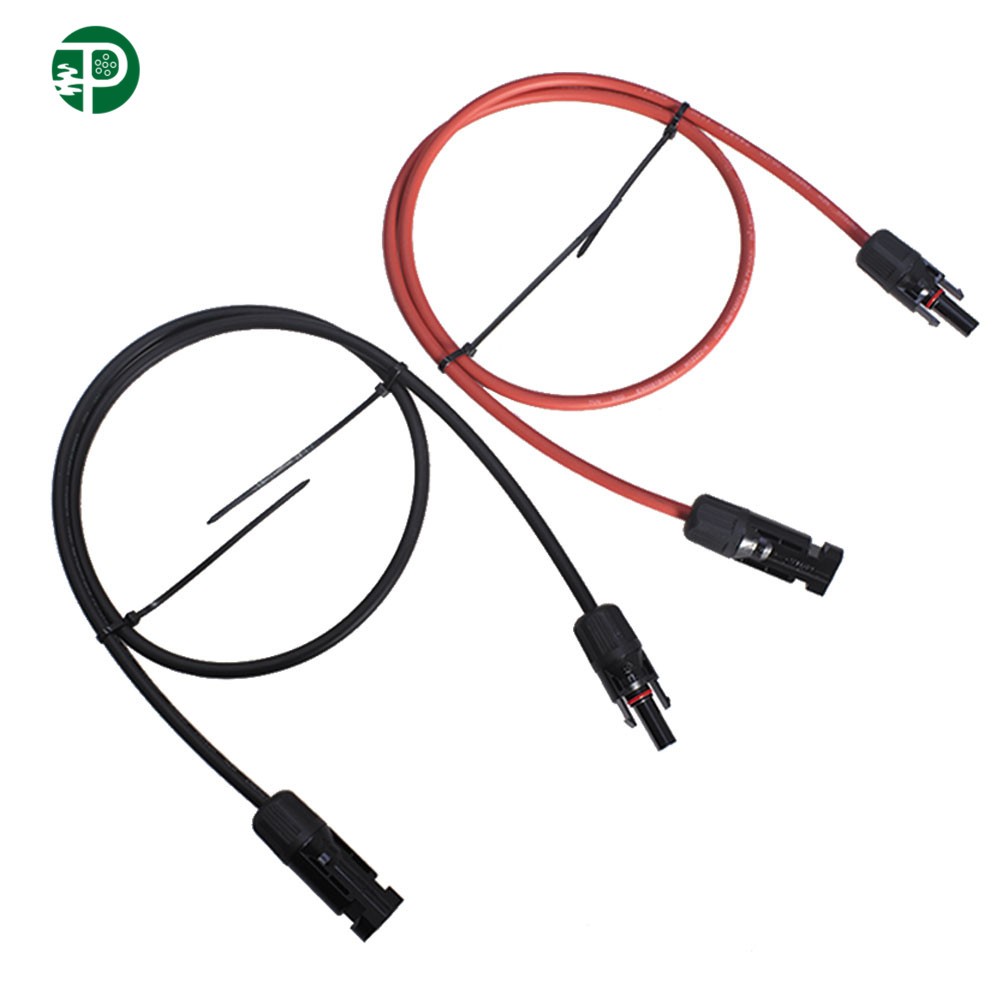 Black and Red Solar Panel Extension Cable Wire Connector 12/10 AWG 1 pair