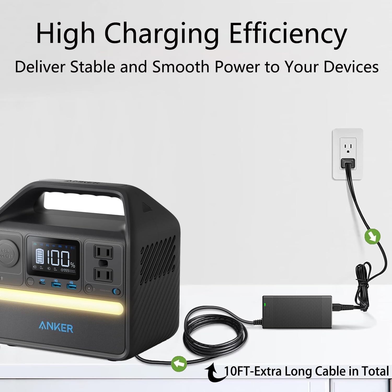 65W AC/DC Adapter Compatible with Anker 521 Portable Power Station A1720 Anke…