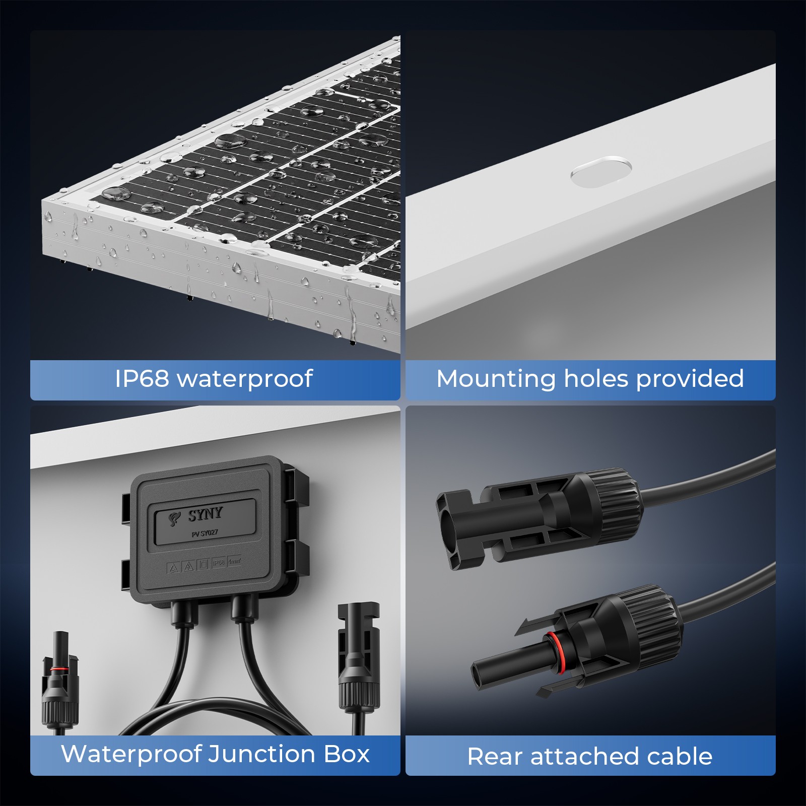 400W Mono N-Type Solar Panel Kits 18BB 25% RV Home Boat Car Mounting Z Brackets