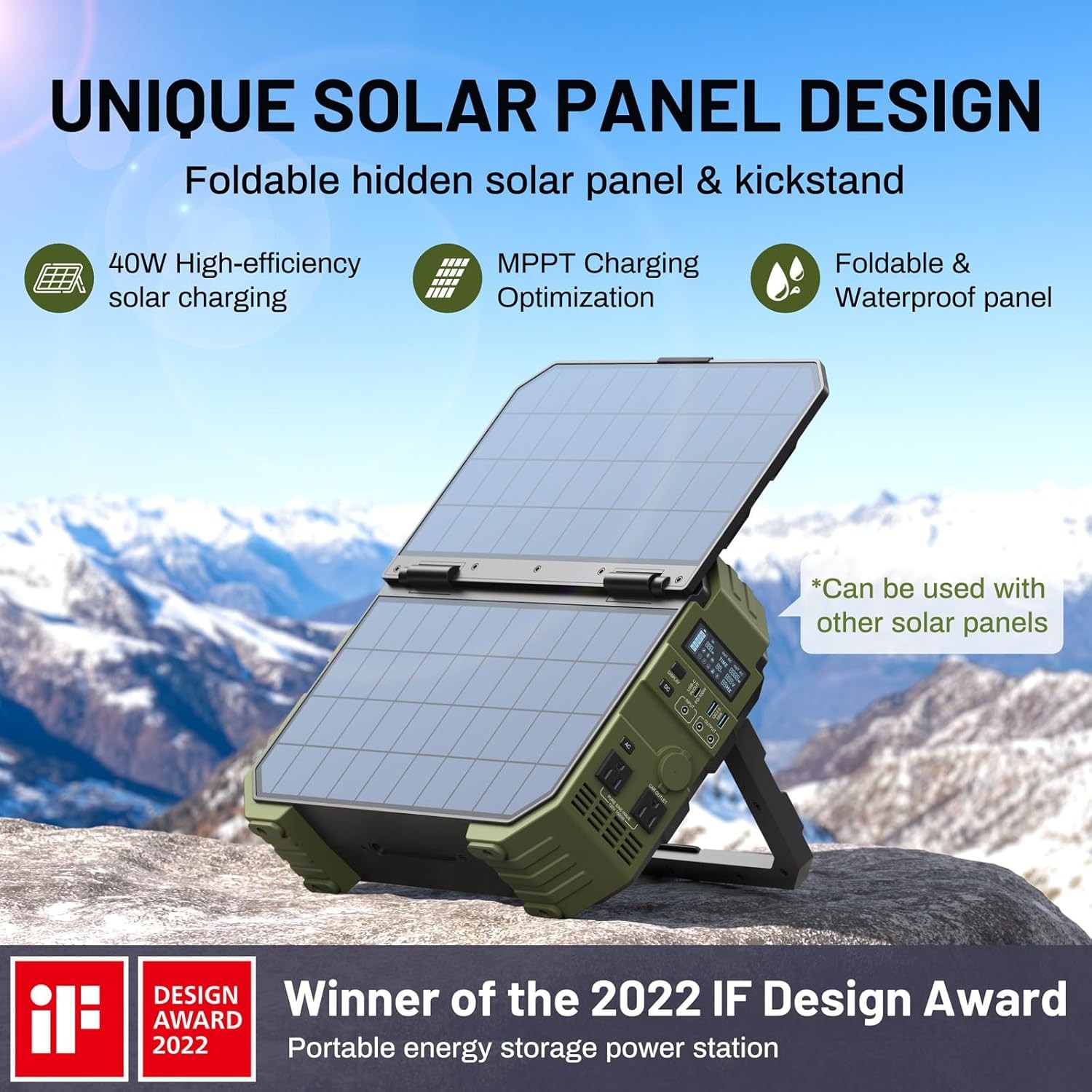 1600W Portable Power Station 1024Wh LiFePO4 Solar Generator 100W USB-C Camping R