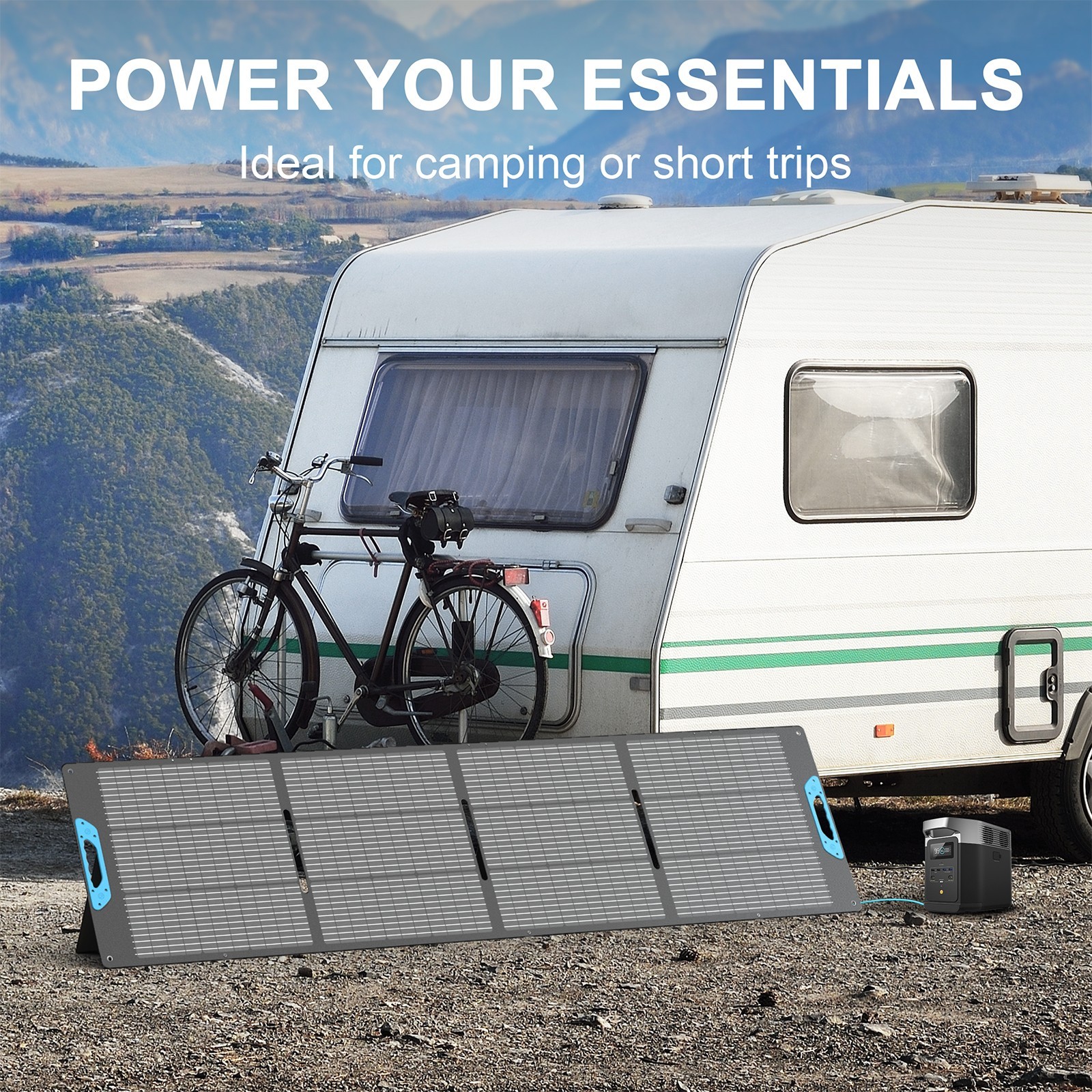 E-POWO 110W 220W Portable Solar Panel QC3.0 USB Type-C for Power Station