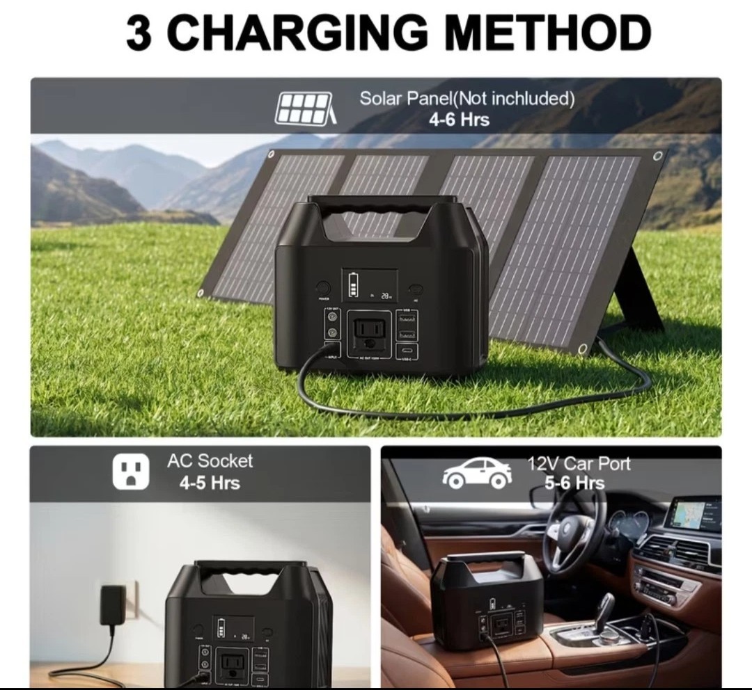 PORTABLE POWER STATION 150W SOLAR GENERATOR LITHIUM BATTERY PACK HIGH-CAPACITY