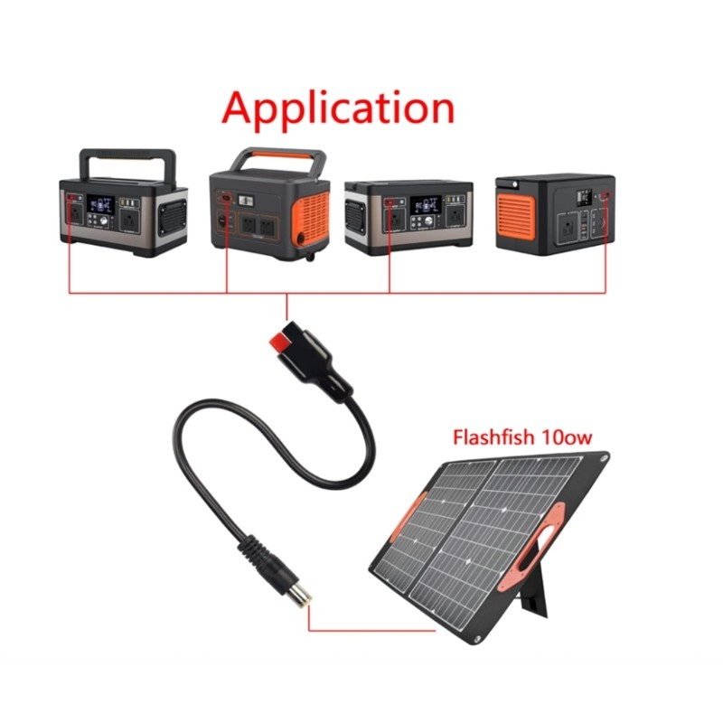 30A Solar use wire set with black cover and extra tip for input charging