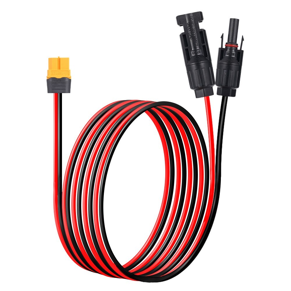 10ft 12AWG Solar Panel Extension Cable Wire XT60 Female to Solar Connectors