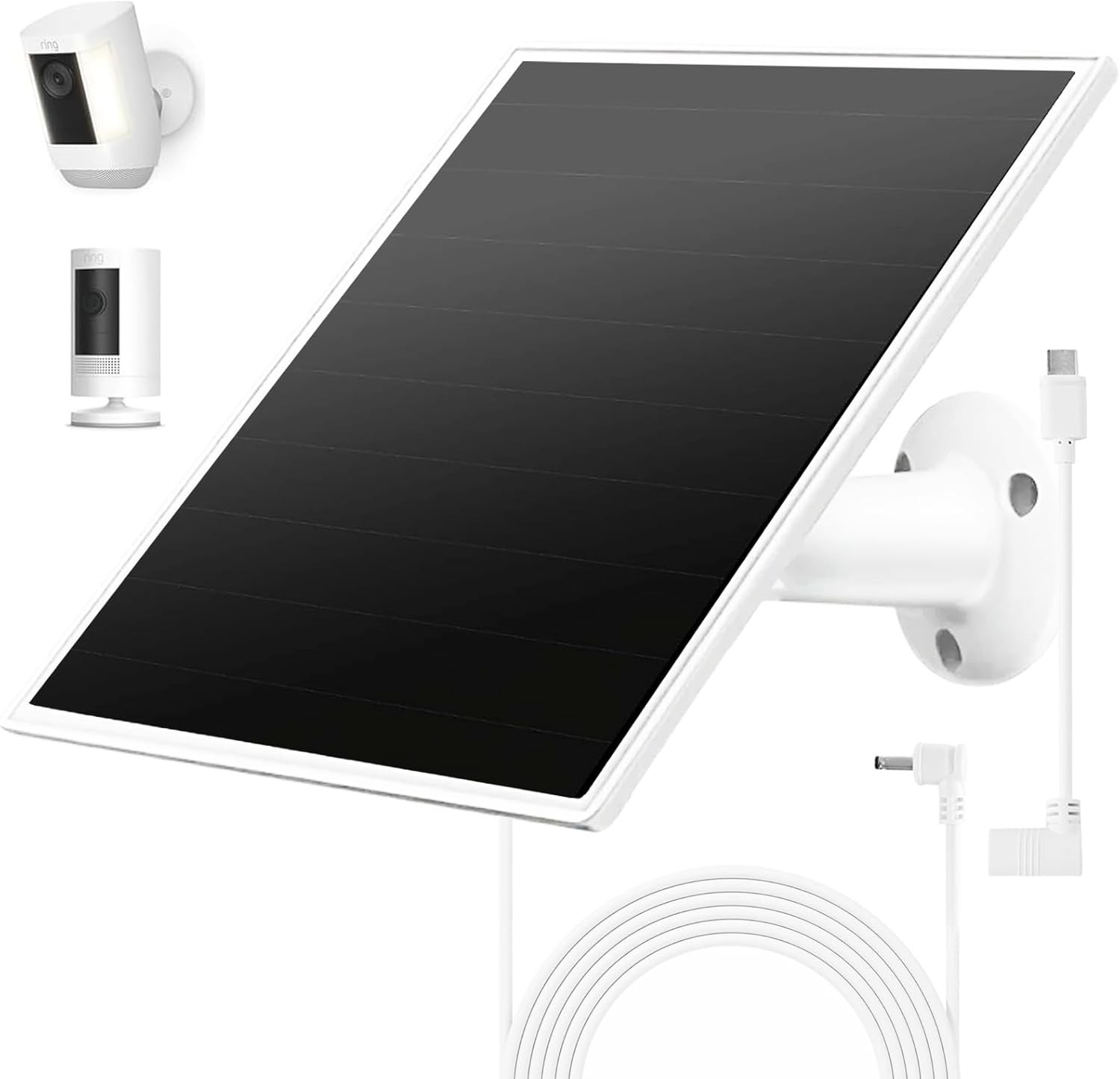 Ring Camera Solar Panel Charger, Fast Charging for Spotlight Plus Pro Battery