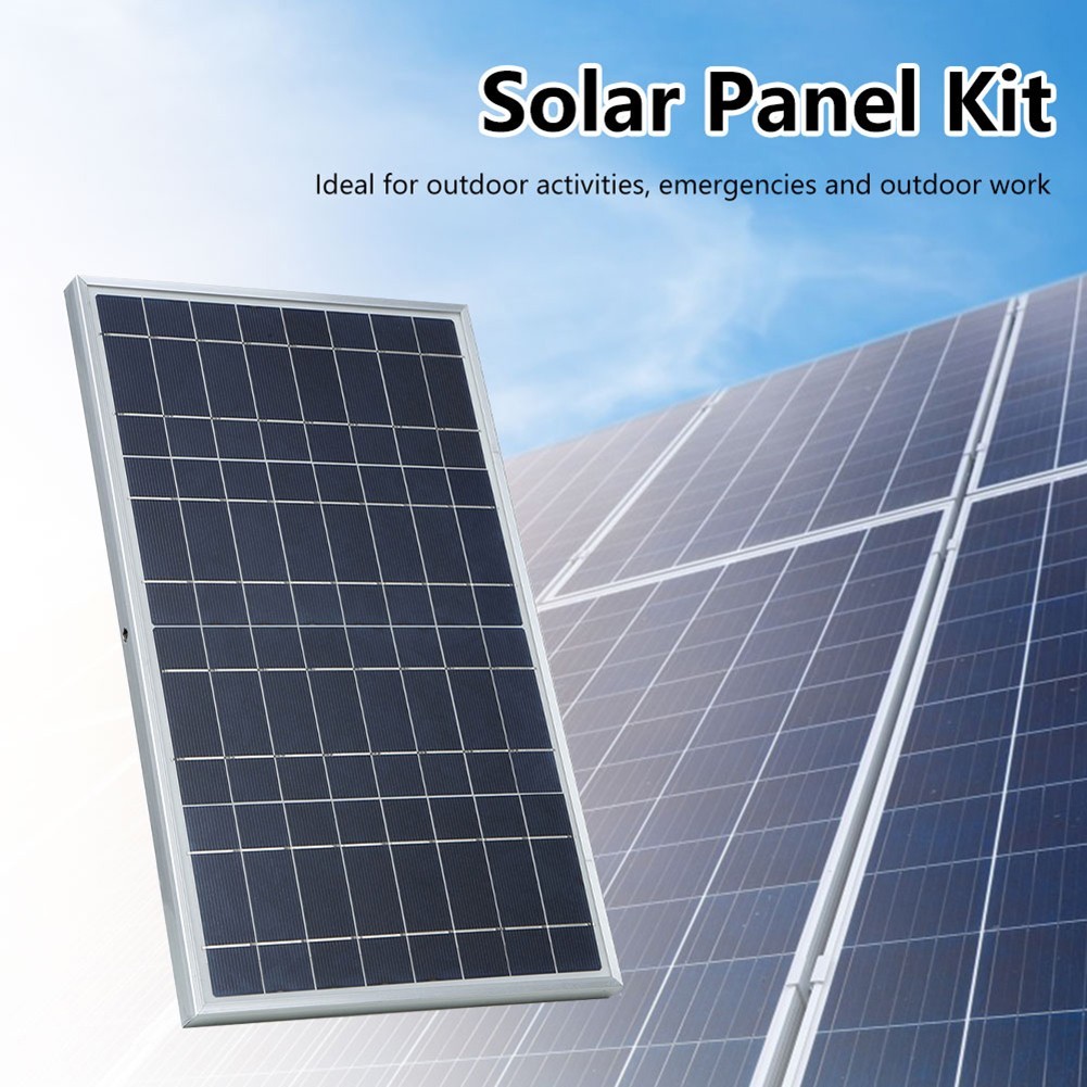 For Alligator Clip Solar Panel Kit for 12V Devices 15W 18V DC Waterproof