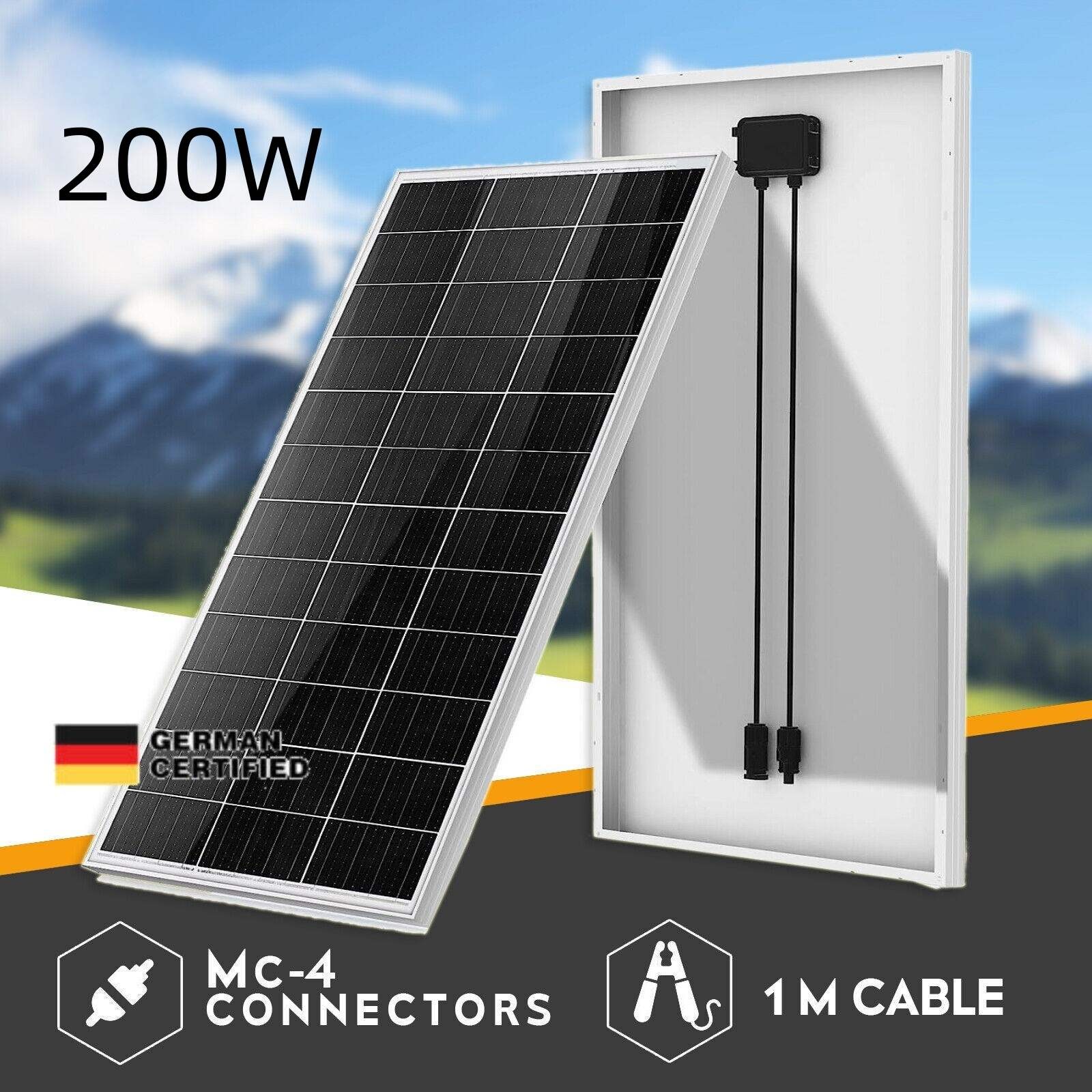 5PCS 200W 12V Mono Solar Panel Kit Charging Off-Grid battery power RV Home boat