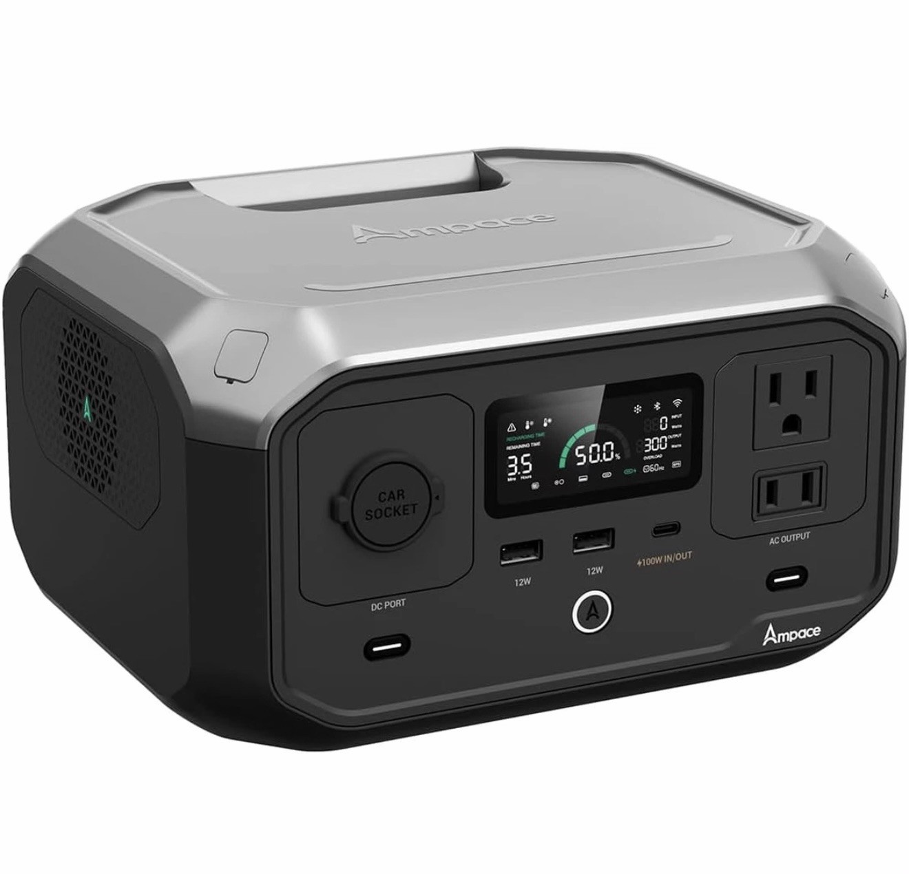 Portable Power Station Andes 300, 266Wh Battery with 300W AC/100W USB-C Output,