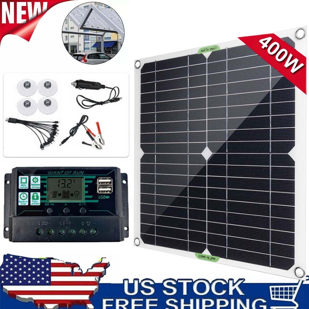 Complete Solar Panel Kit Solar 400W Power Generator 100A Home 12V Grid System