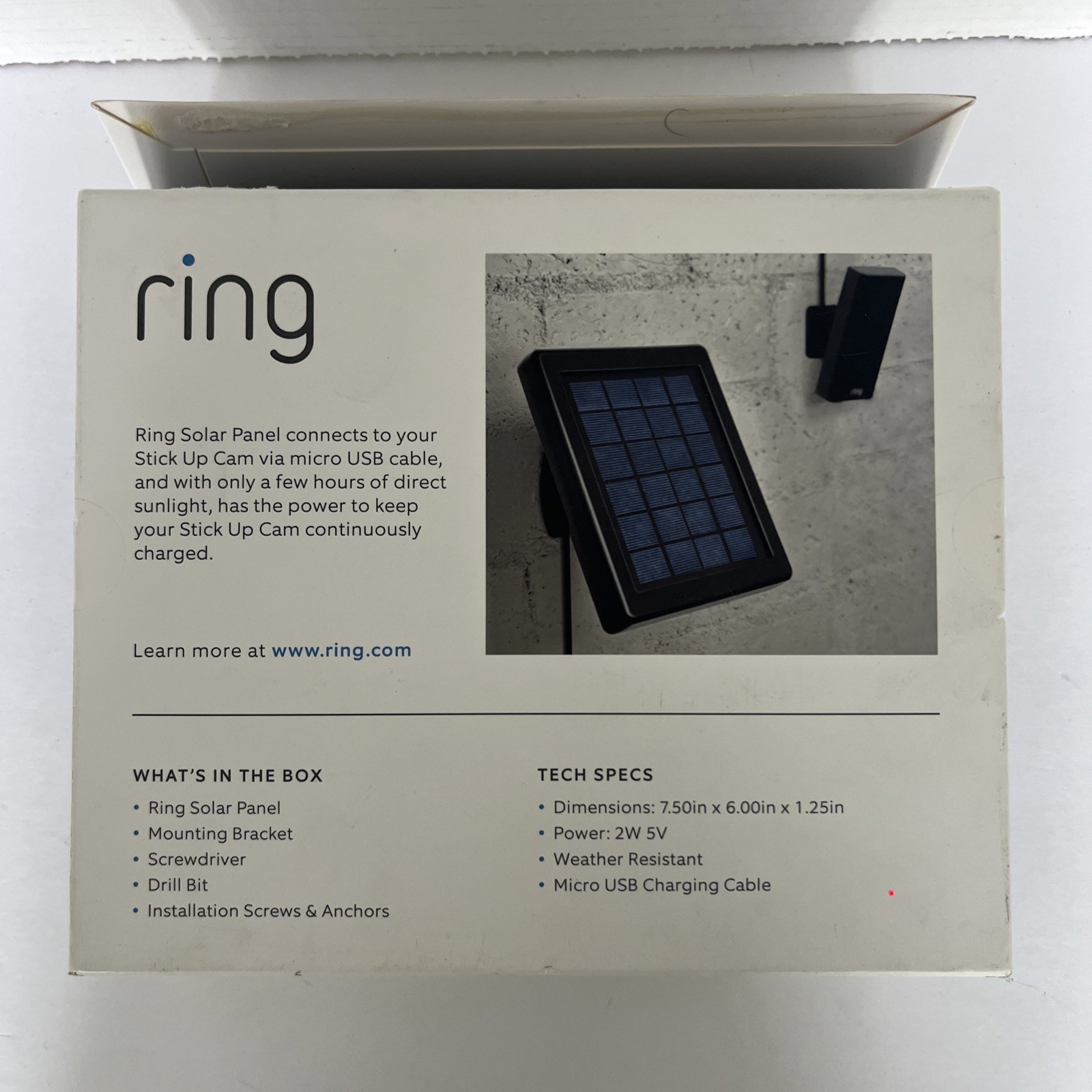NEW RING Solar Panel 2W 5V For Ring STICK UP CAMERA