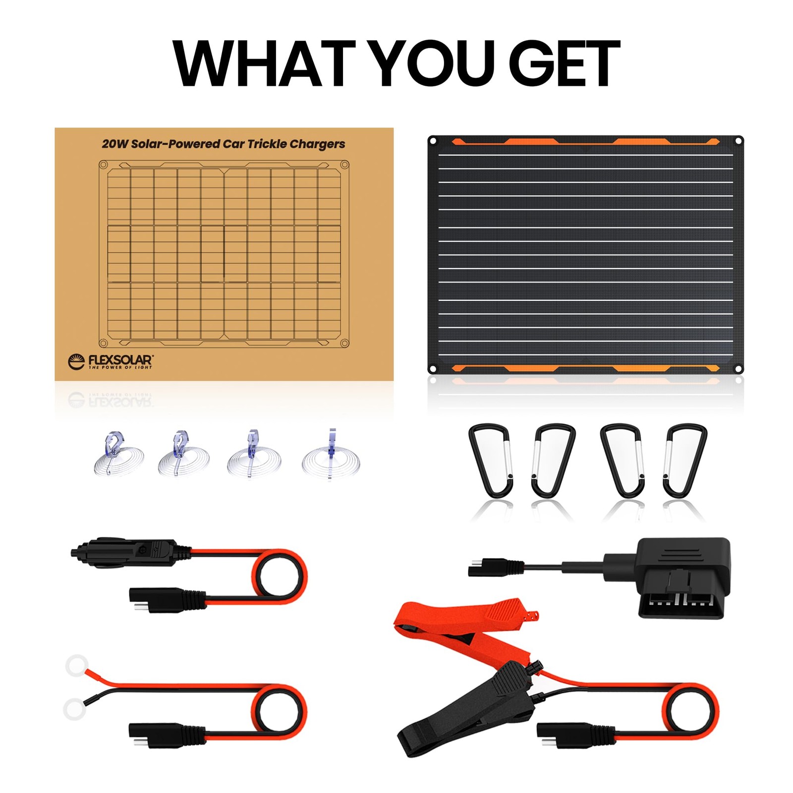 20W 12V Solar Battery Trickle Charger Maintainer Kit for Car Boat Truck Tractor