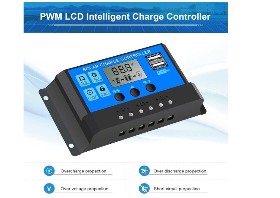 20W 12 Volt Battery Charger Solar Powered Panel for Car Dump Trailer Boat Marine