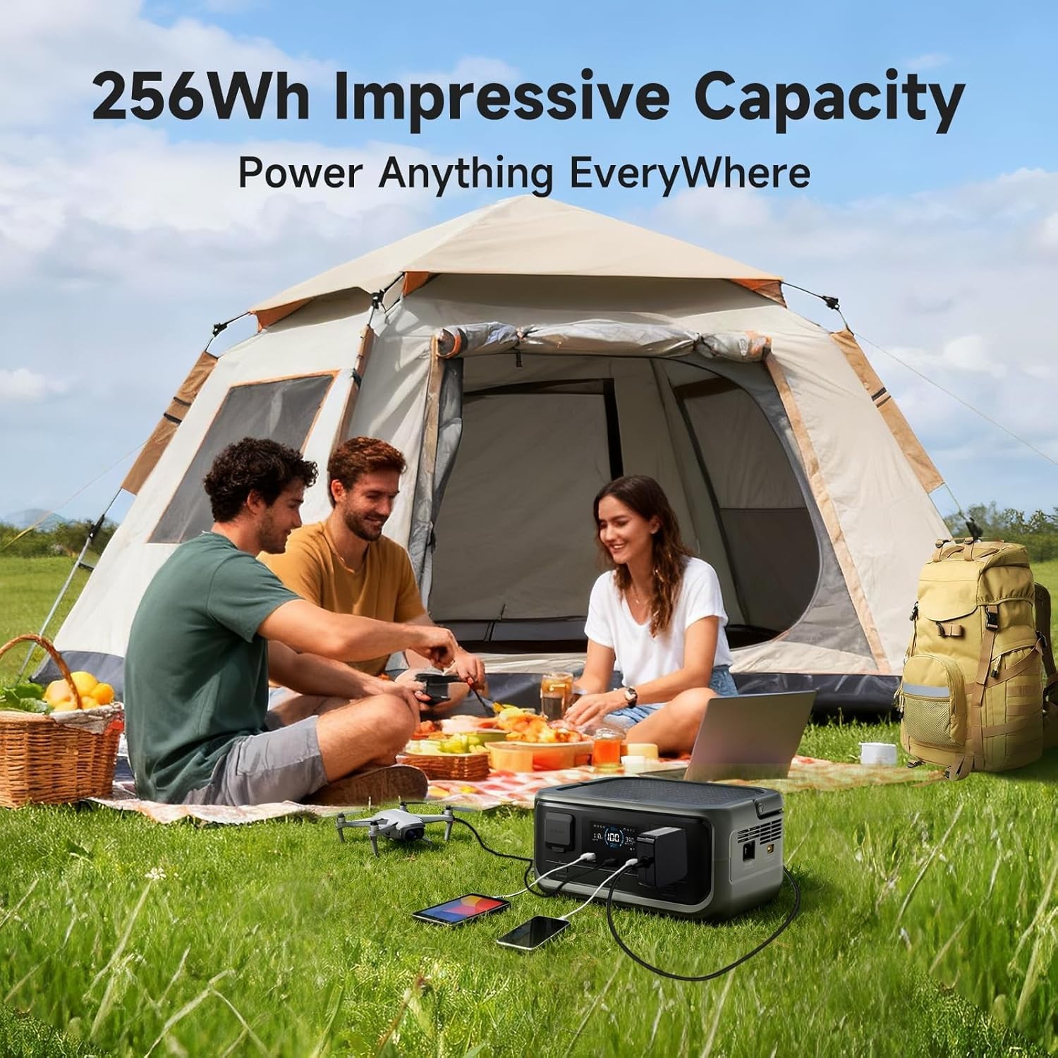 Estacion De Energia Portatil 300W Peak 600W Con 2 Tomas De Corriente USB-C