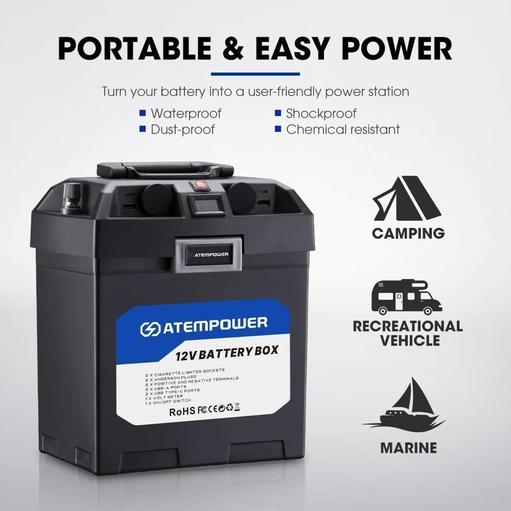 ATEM POWER 12v POWER BOX for Lead Acid/AGM/Li-ion – DIY Power Station generator