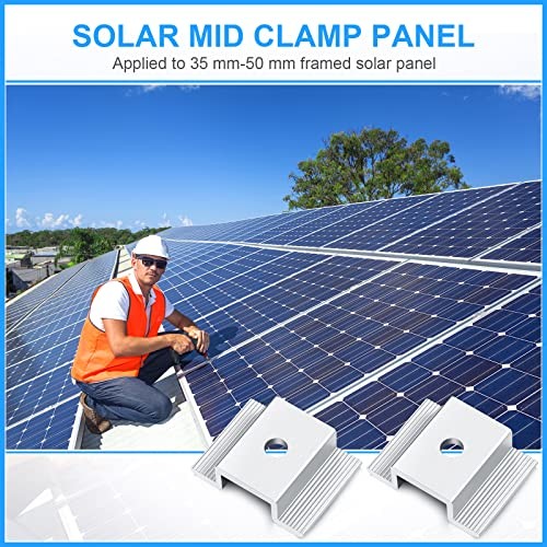 Solar Panel Mid Clamps 1.06 Inch Aluminum Mounting 12 Pack