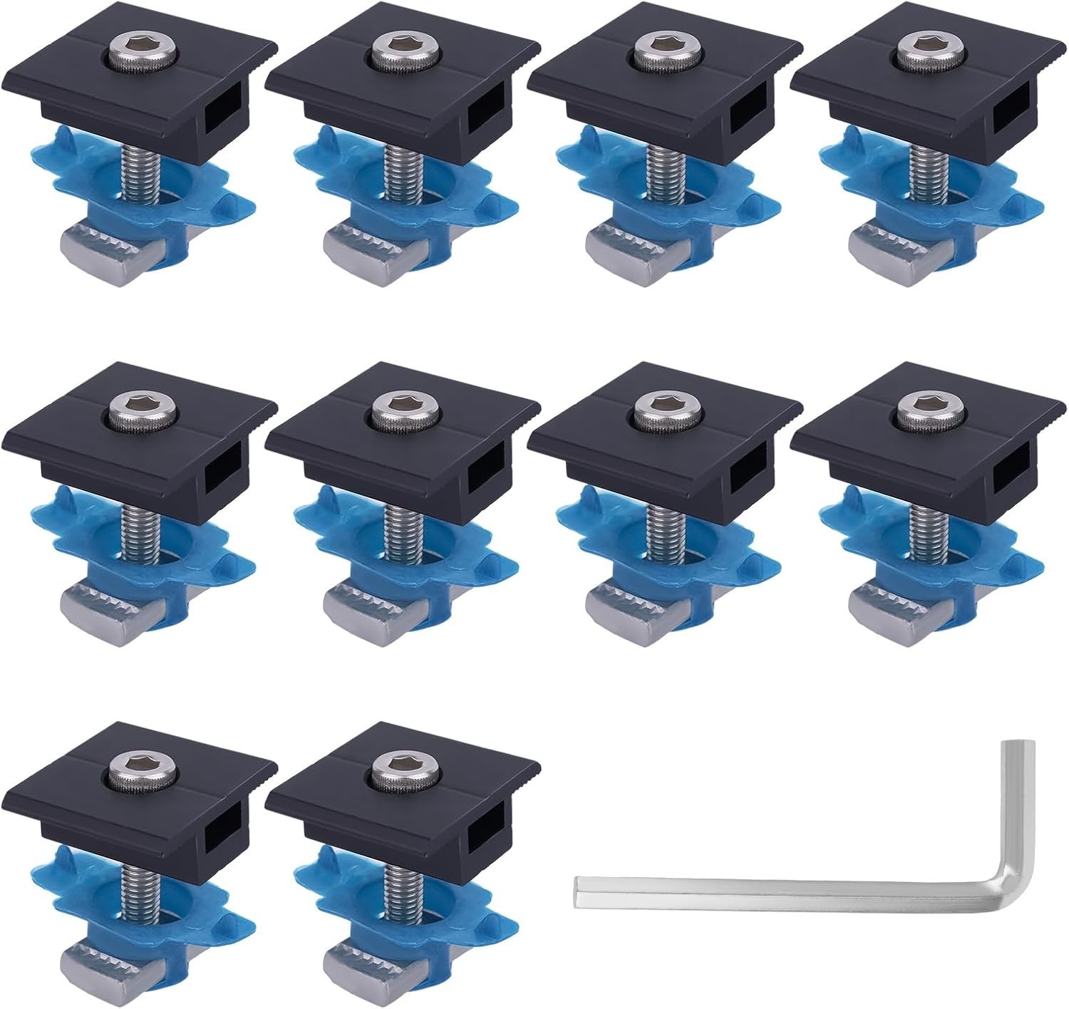 10pcs Solar Panel Mid Clamps for Unistrut, 30mm/35mm Aluminum Mounting Bracke…