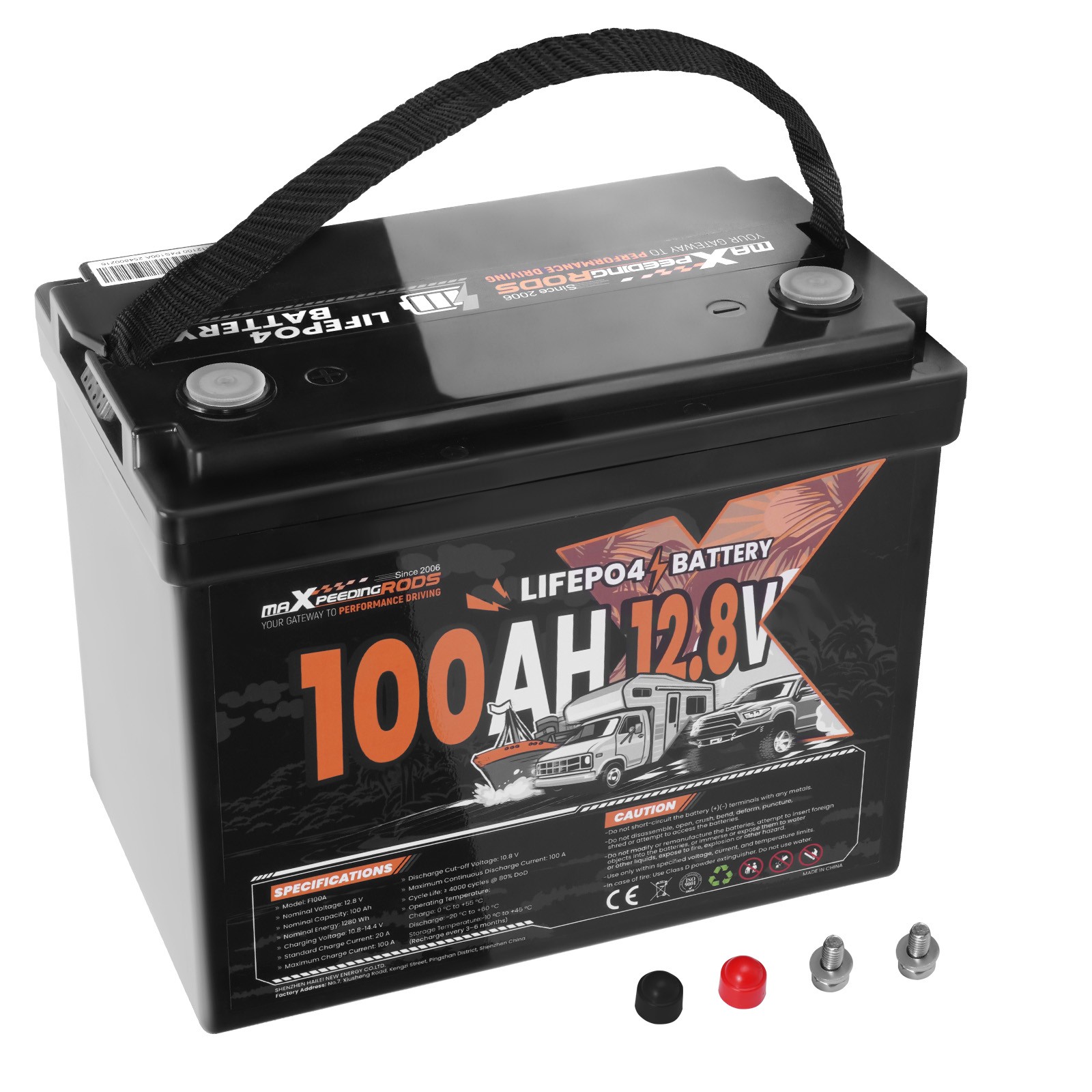 Off Grid 12V 100Ah Lithium Battery LiFePO4, Low Temp Protection, 23lbs, 1280Wh