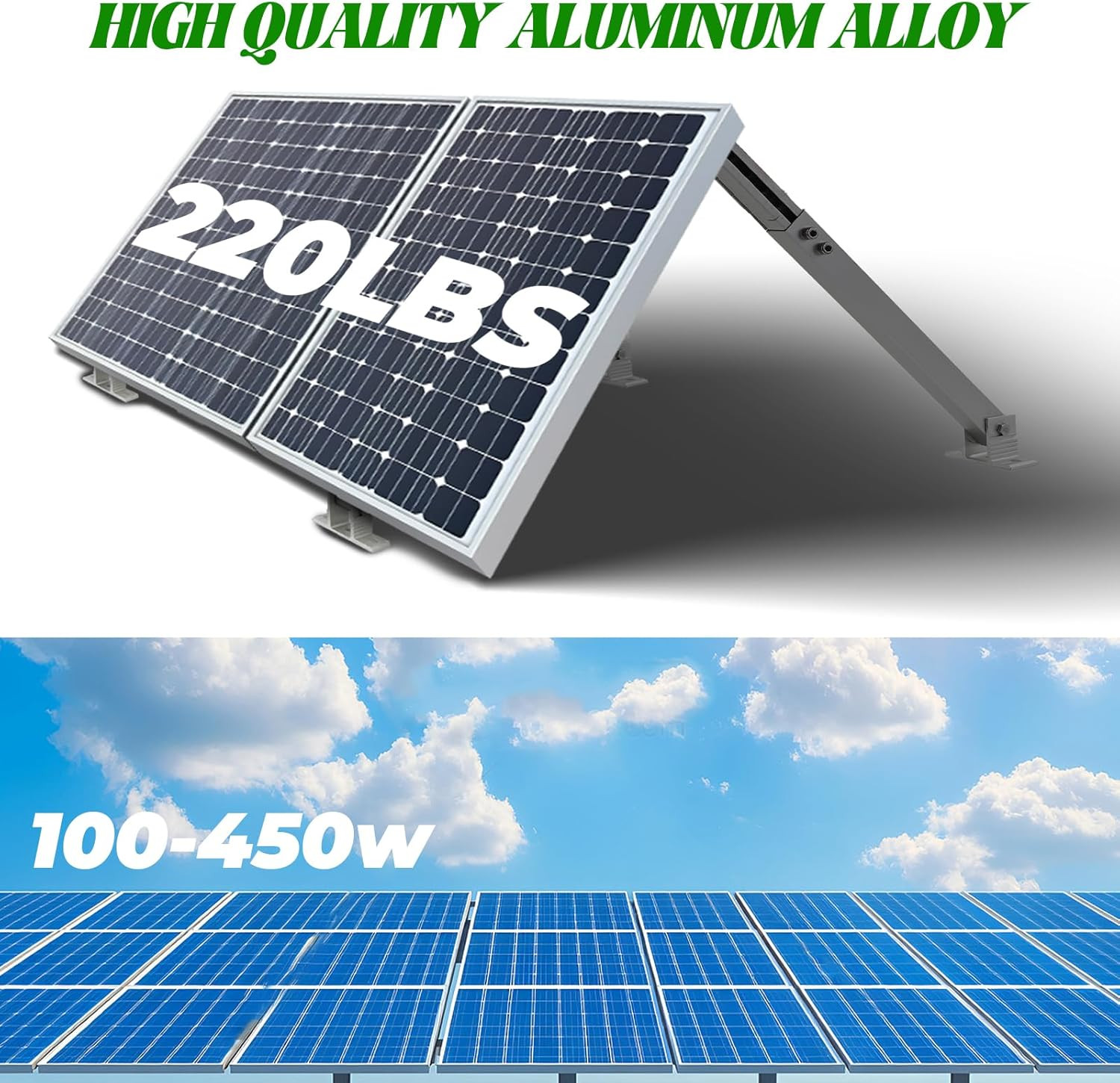 Solar Panel Mounting Brackets, 2 Sets Adjustable Solar Panel Tilt Mount Brackets
