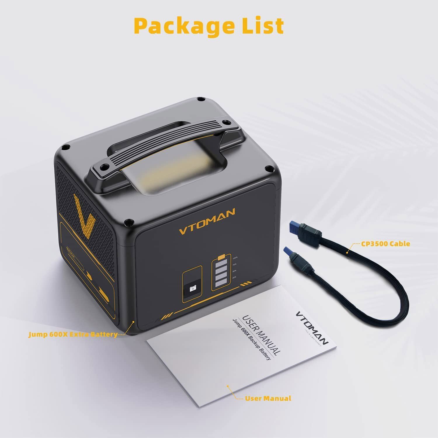 US VTOMAN Jump 600X Extra Battery 640Wh LiFePO4 Backup Expansion Battery