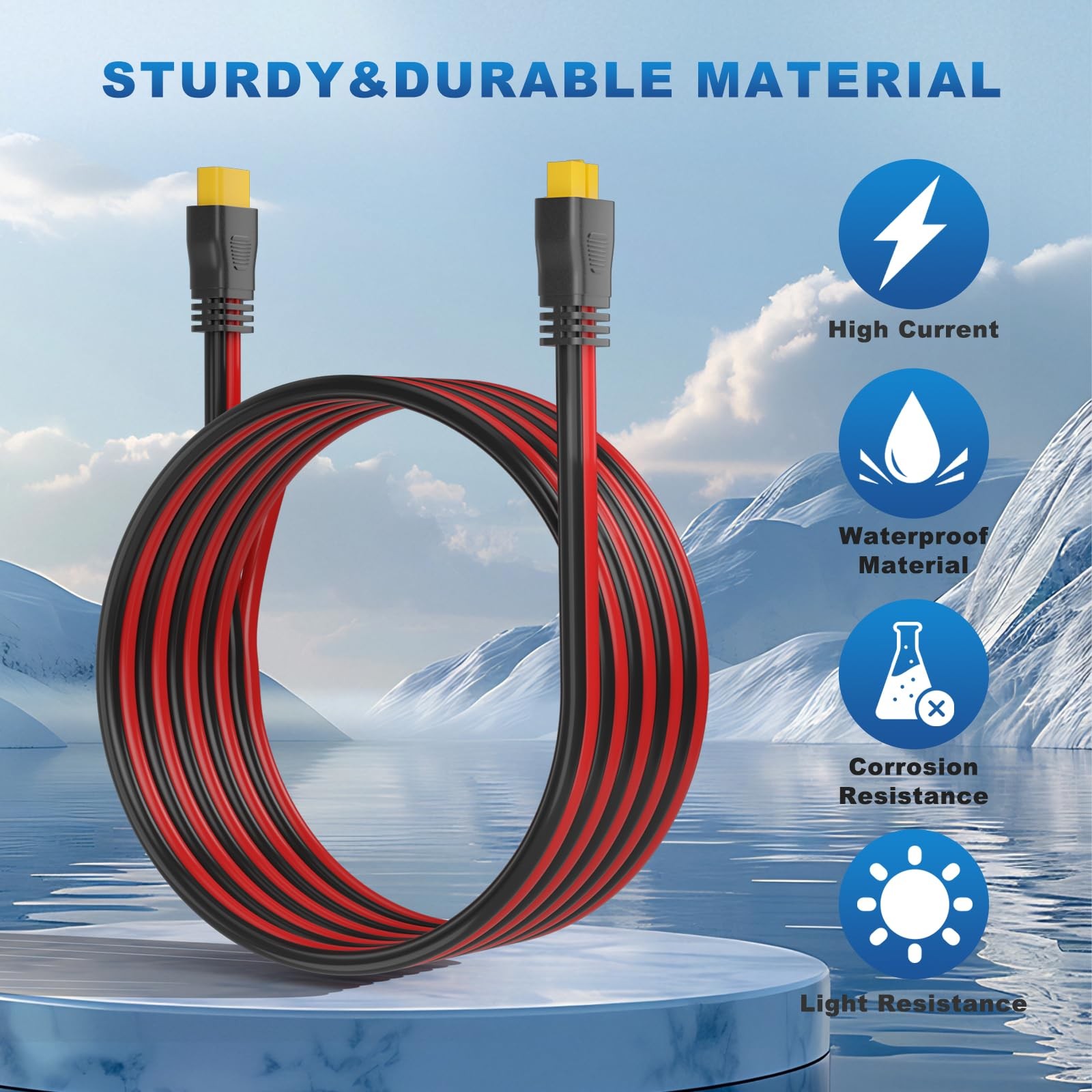 Extension Cable XT60 Female to Male Connector 12AWG: 5FT XT60 Male-XT60 Female