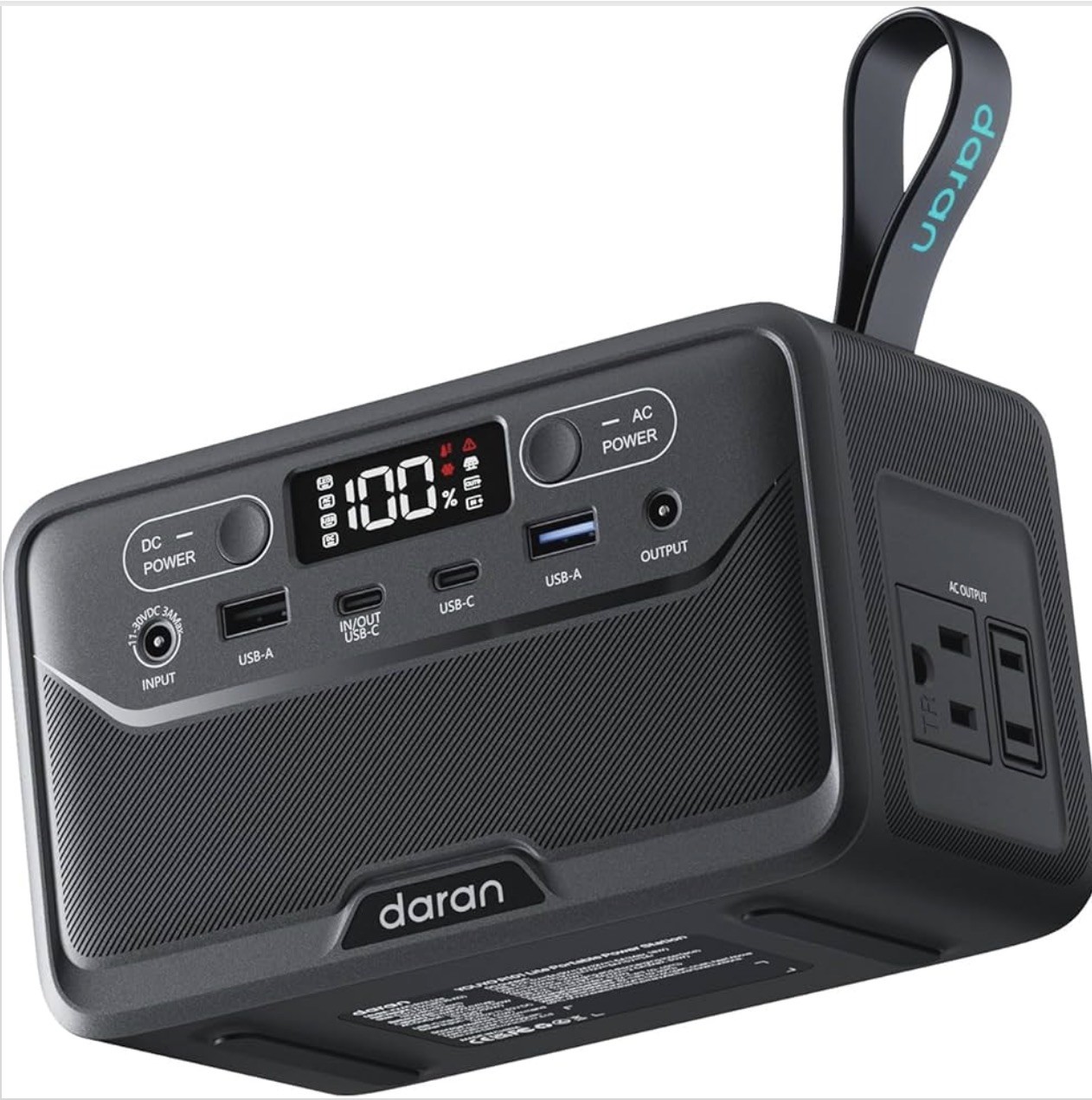 Portable Power Station 89.6Wh LiFePO4 Solar Generator 100W AC Outlet Power Bank