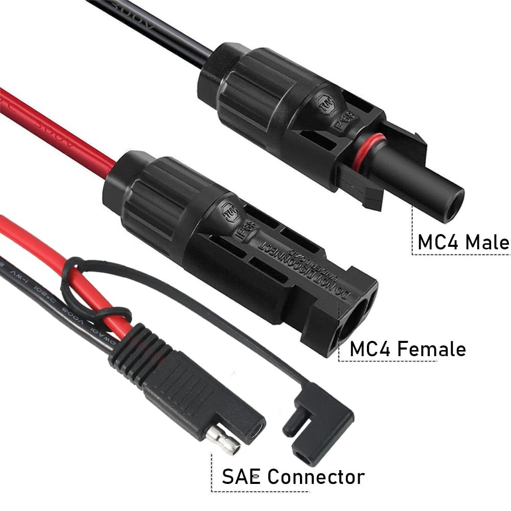 10AWG Solar PV Extension Cable SAE to MC4 Male Female 30A 600V for RV Solar Pan